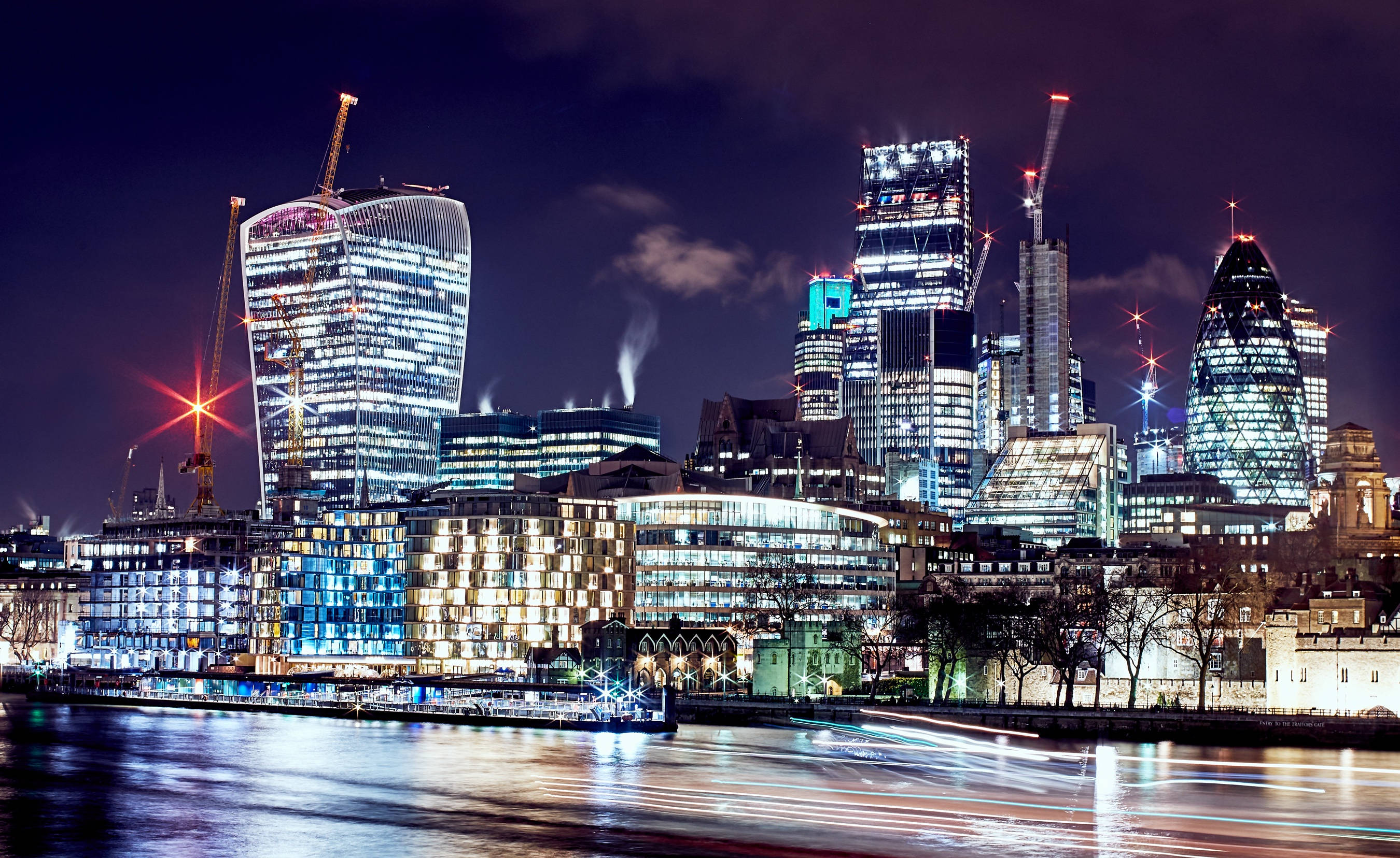 London, financial district, skyscrapers, 2K Desktop Wallpaper