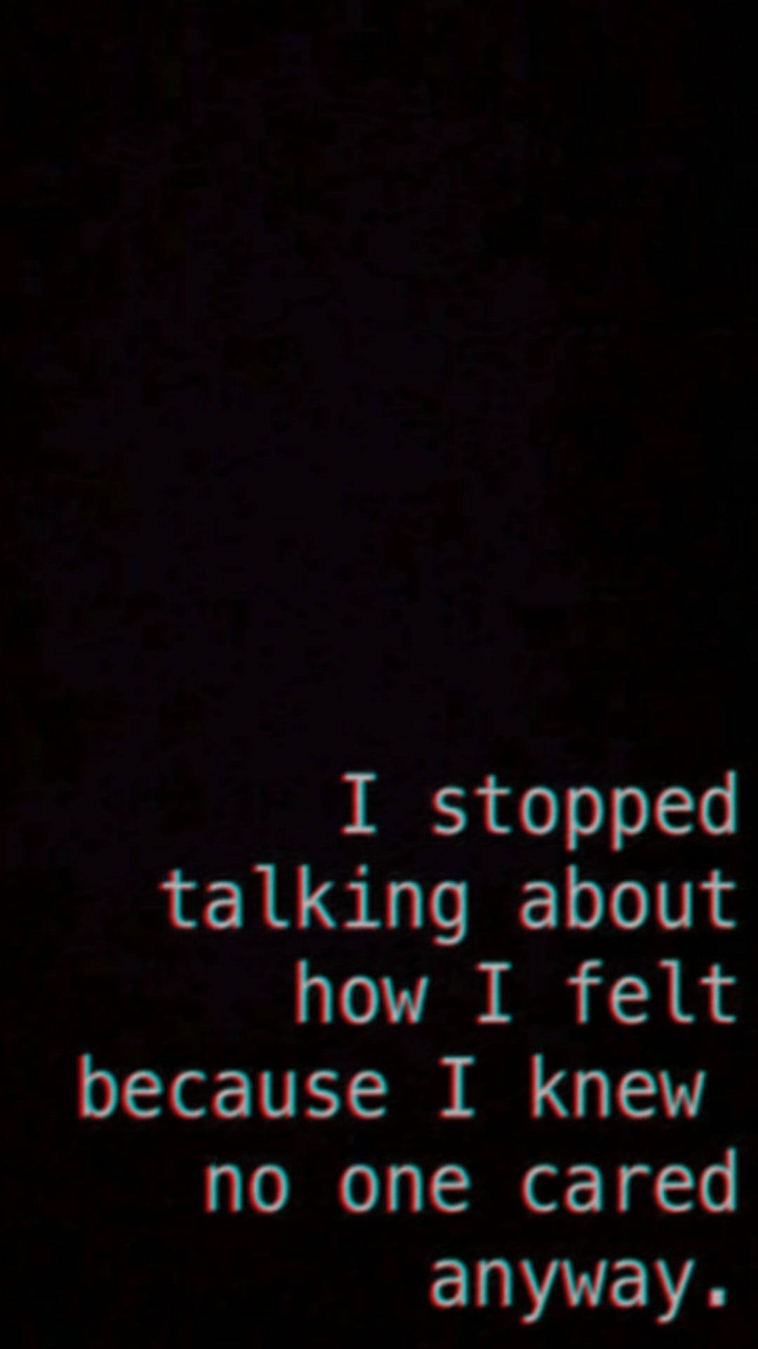 Lonely Quotes, glitchy, red, Full HD Phone Wallpaper