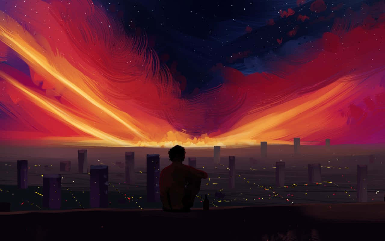 Loner, cityscape, twilight, HD Desktop Wallpaper