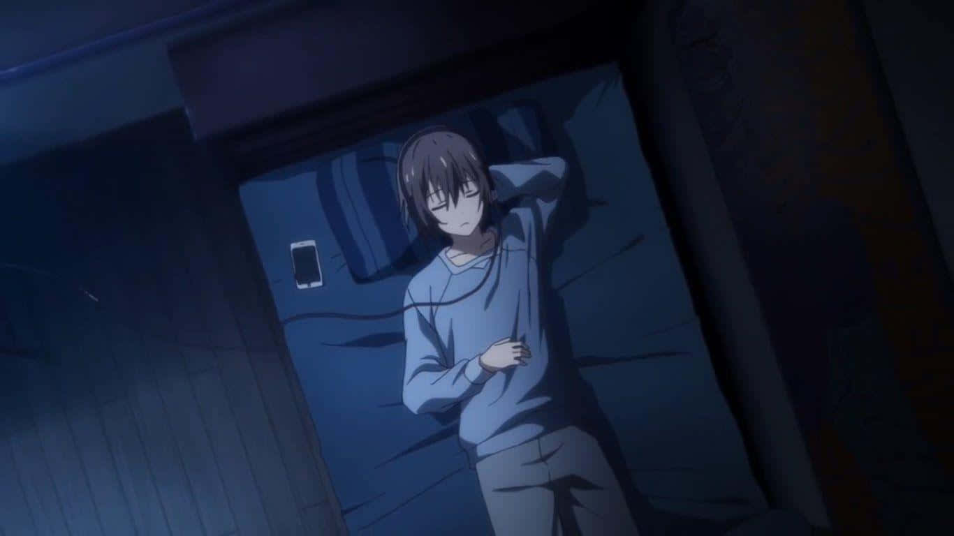 Loner, anime boy, bed, HD Desktop Wallpaper