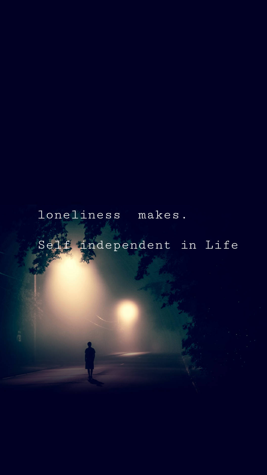 Loner, misty night street, distant streetlights, Full HD Phone Wallpaper