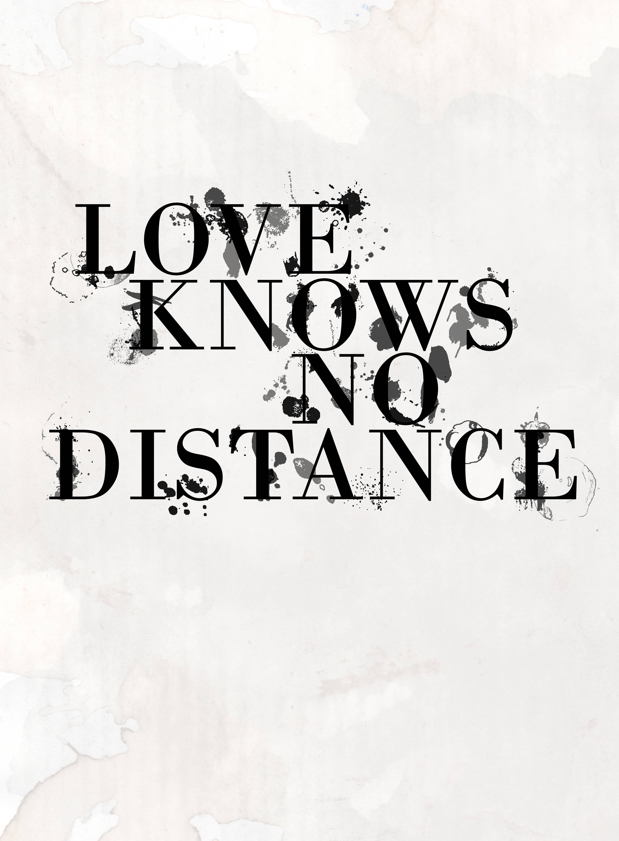 Long Distance Relationship, black text, off-white watercolor background, 2K Phone Wallpaper