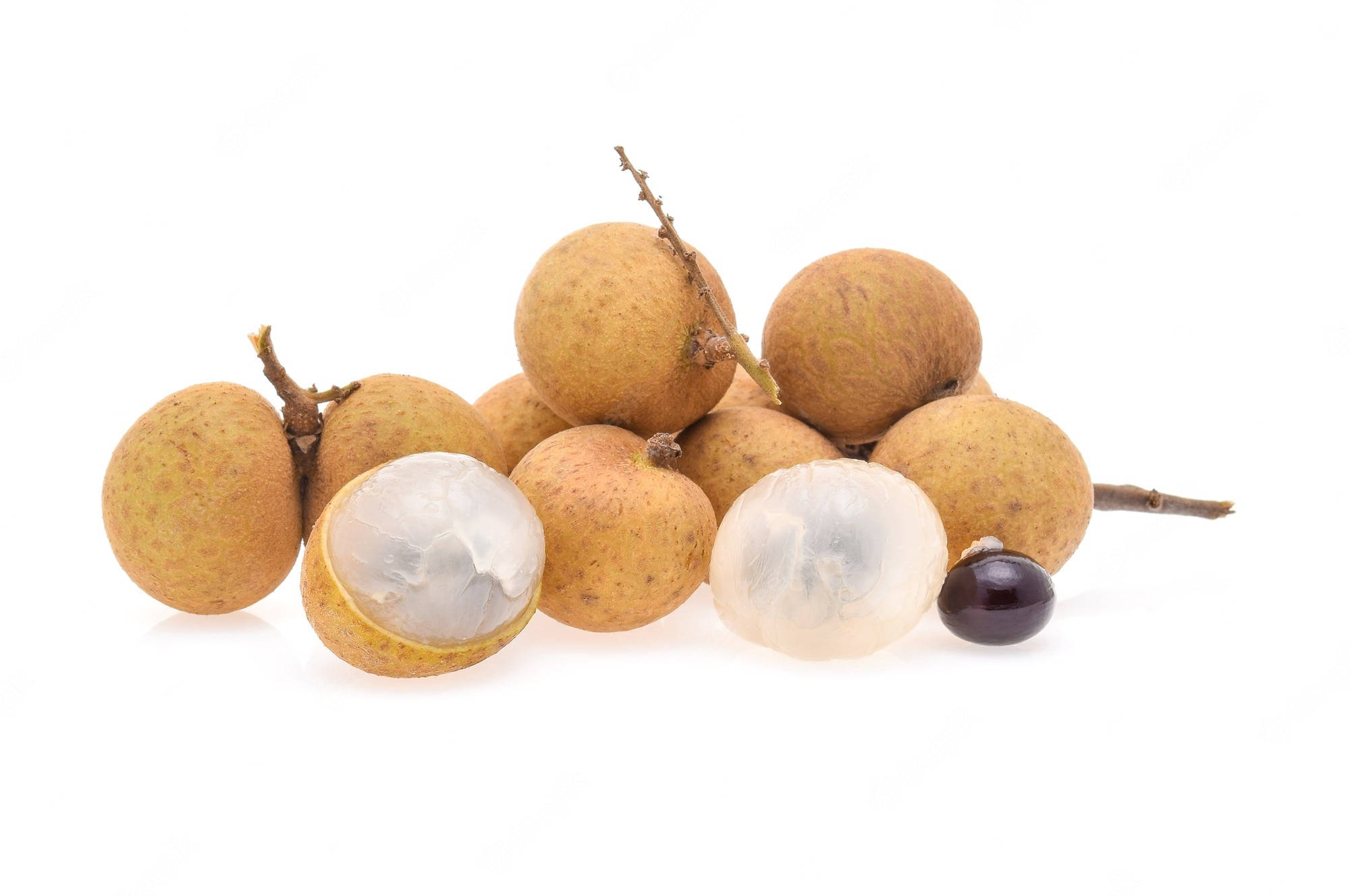 longan fruits, one seed, translucent white flesh, Full HD Desktop Wallpaper