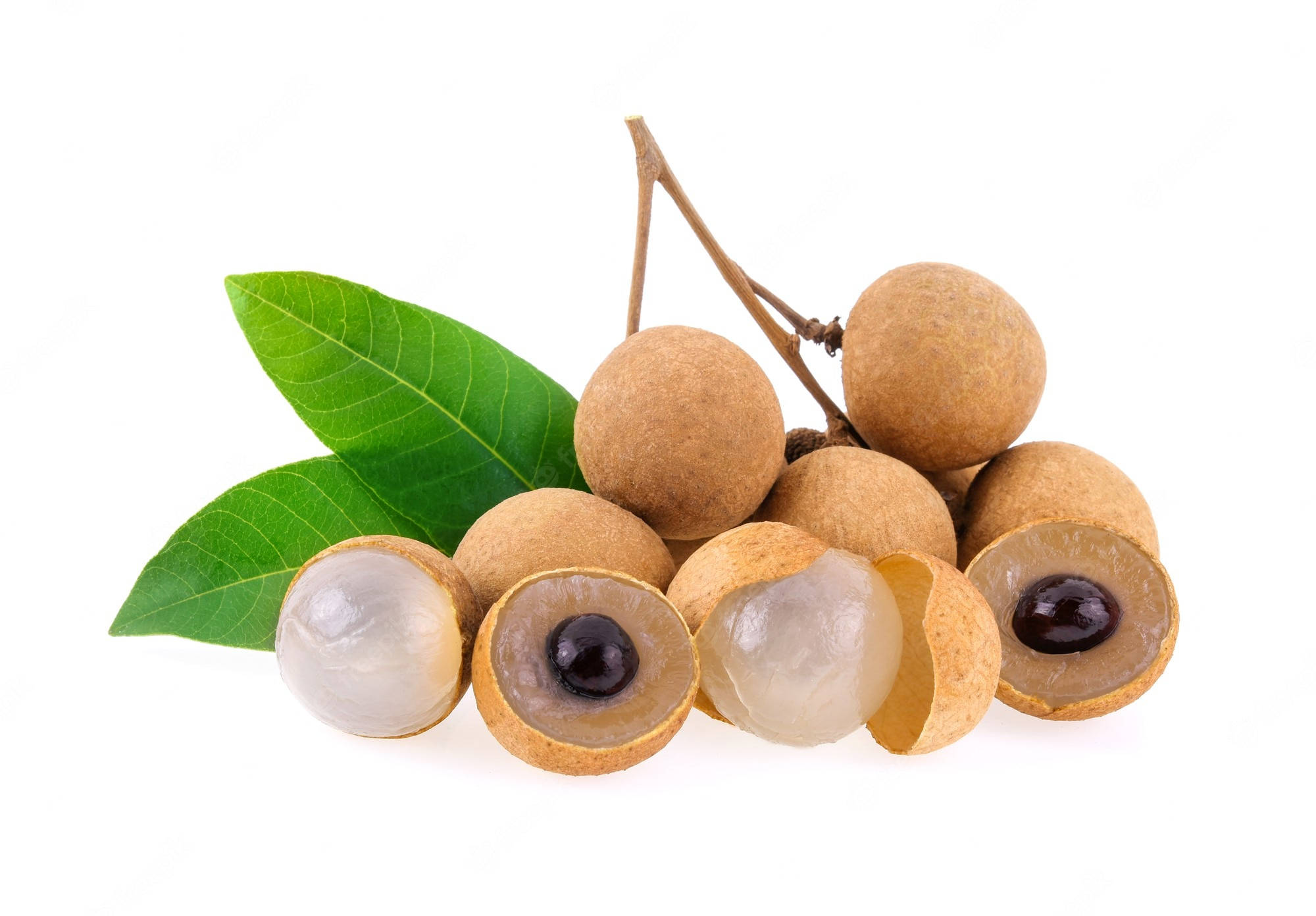 longan fruits, translucent white flesh, dark seeds, Full HD Desktop Wallpaper