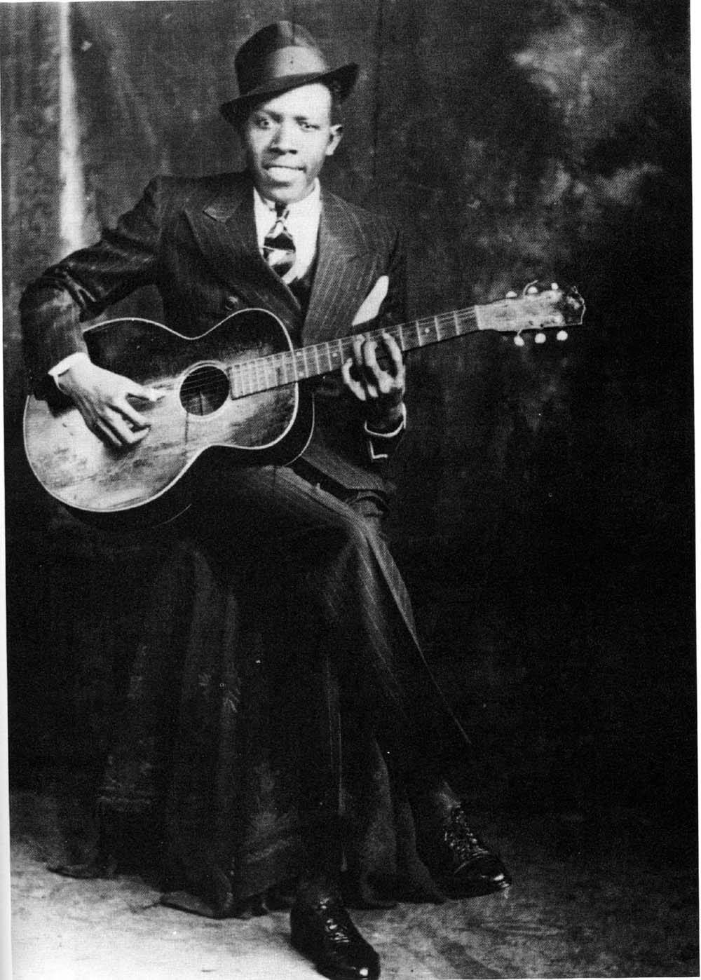 Lonnie Johnson, acoustic guitar, suit and hat, HD Phone Wallpaper