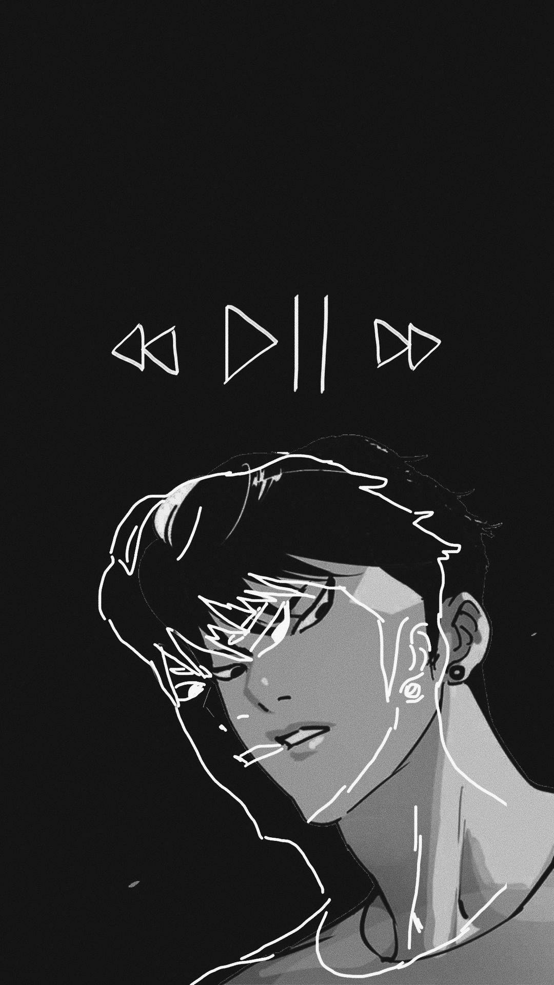 Lookism, monochrome, anime-style portrait, Full HD Phone Wallpaper