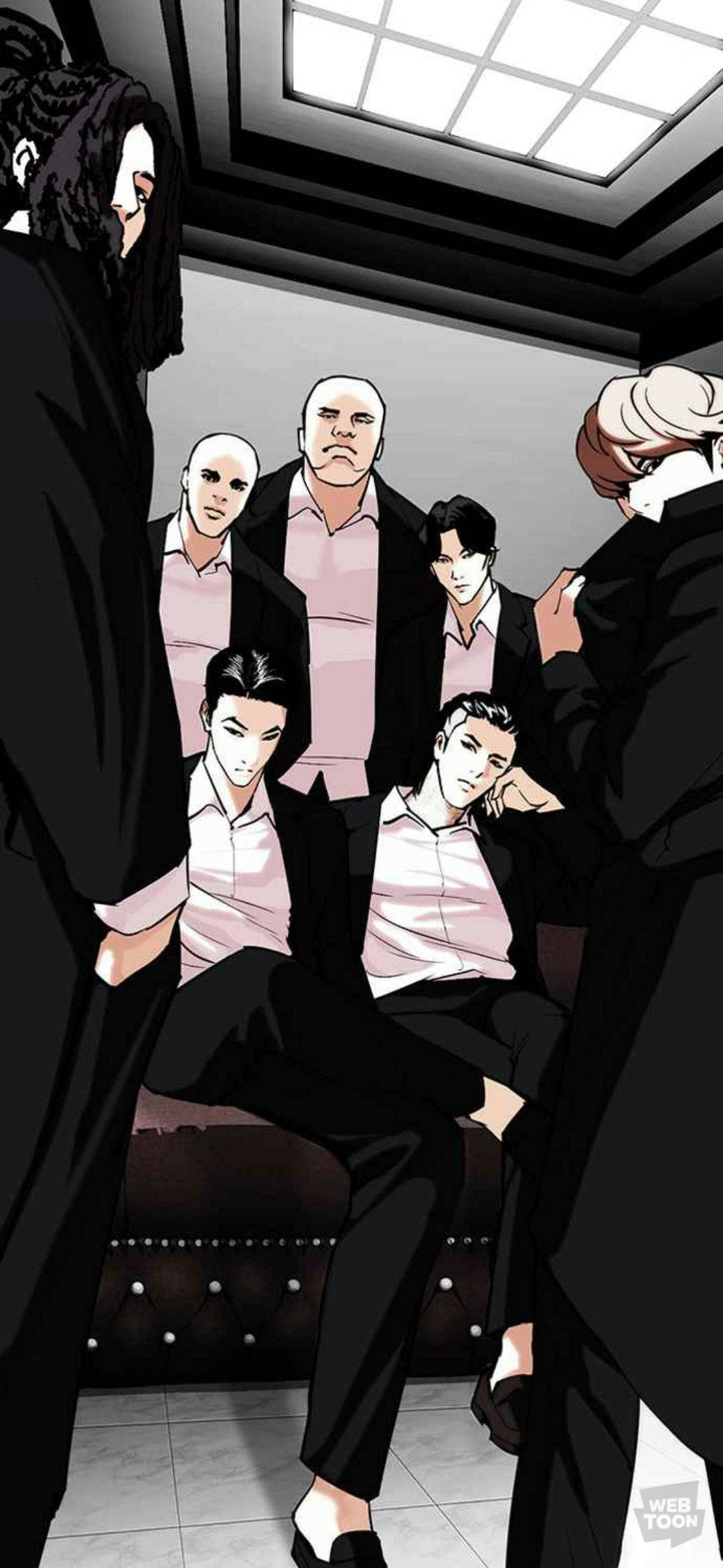 Lookism, black suits, pink shirts, Full HD Phone Wallpaper