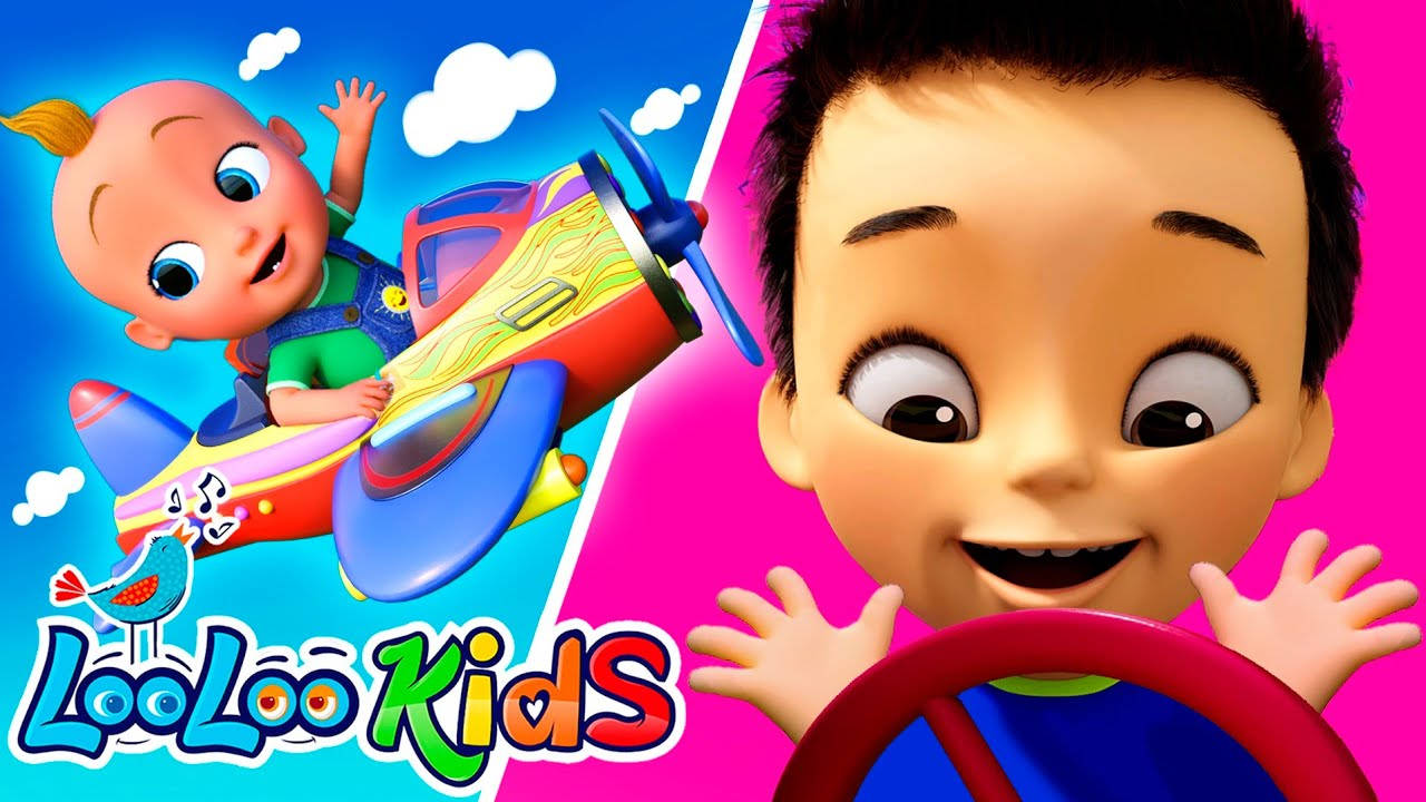 Looloo Kids, airplanes, cartoon kids, HD Desktop Wallpaper