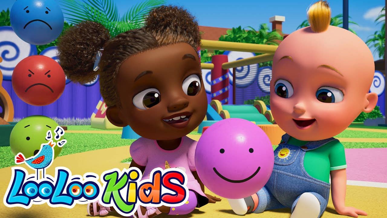 Looloo Kids, animated toddlers, colorful emotion balloons, HD Desktop Wallpaper