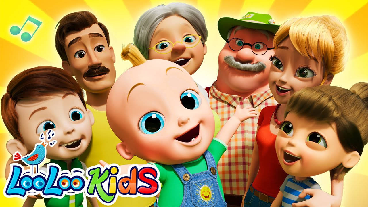 Looloo Kids, extended family, cartoon family of seven, HD Desktop Wallpaper