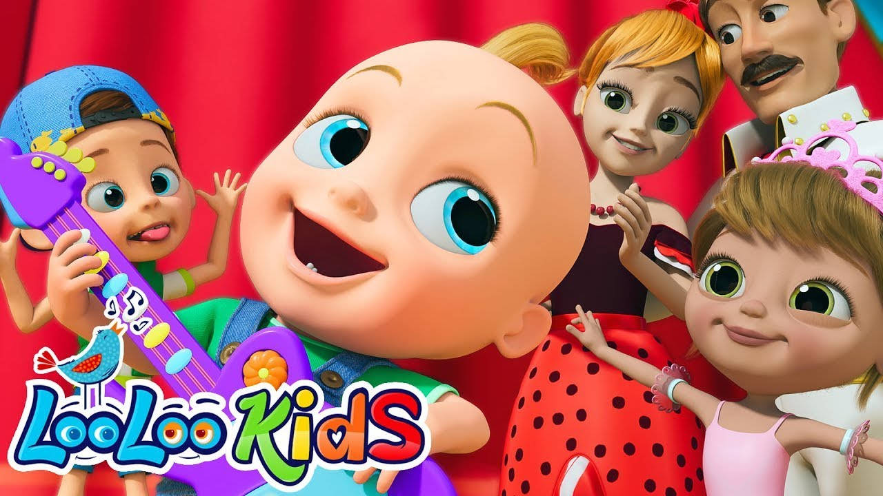 Looloo Kids, big blue eyes, guitar, HD Desktop Wallpaper