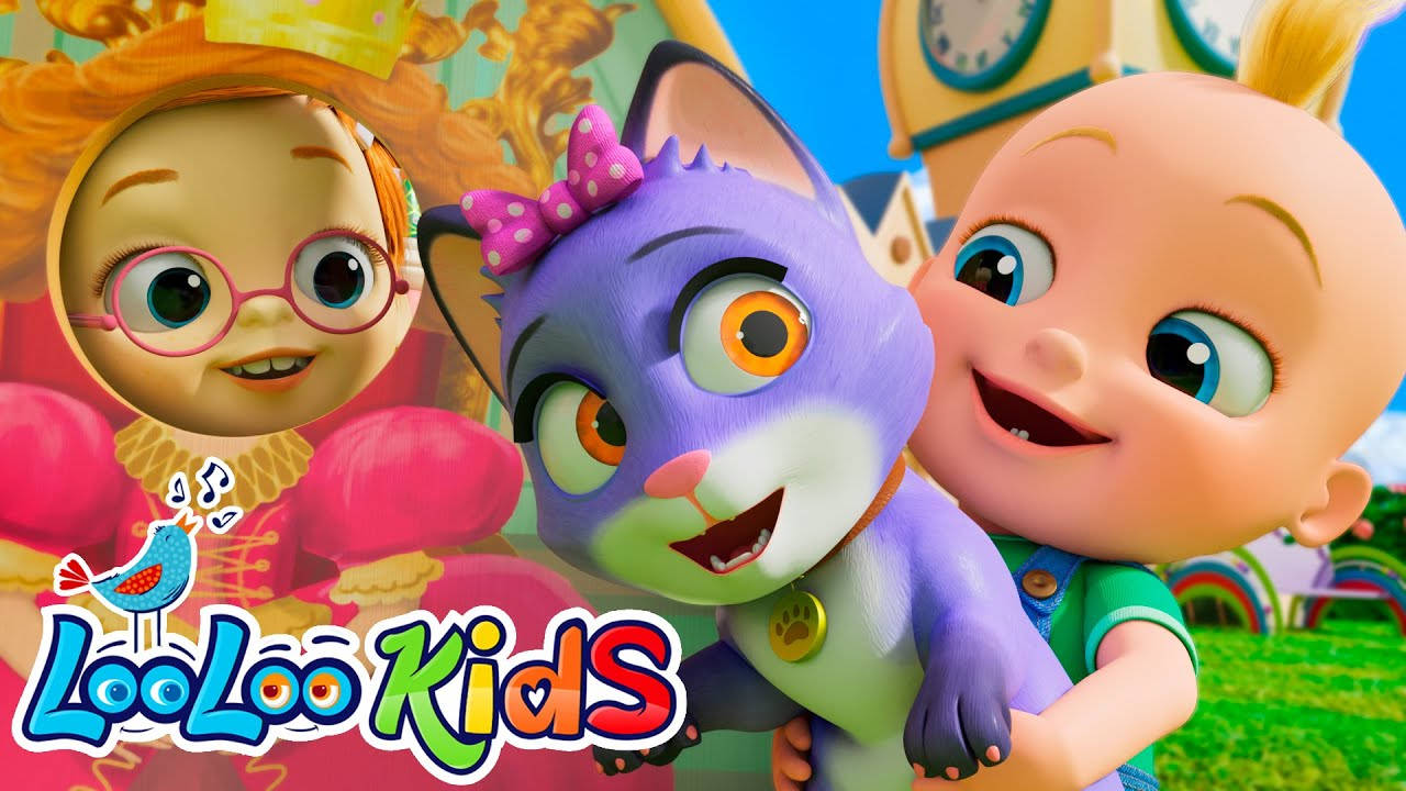Looloo Kids, purple cat, girl with glasses, HD Desktop Wallpaper