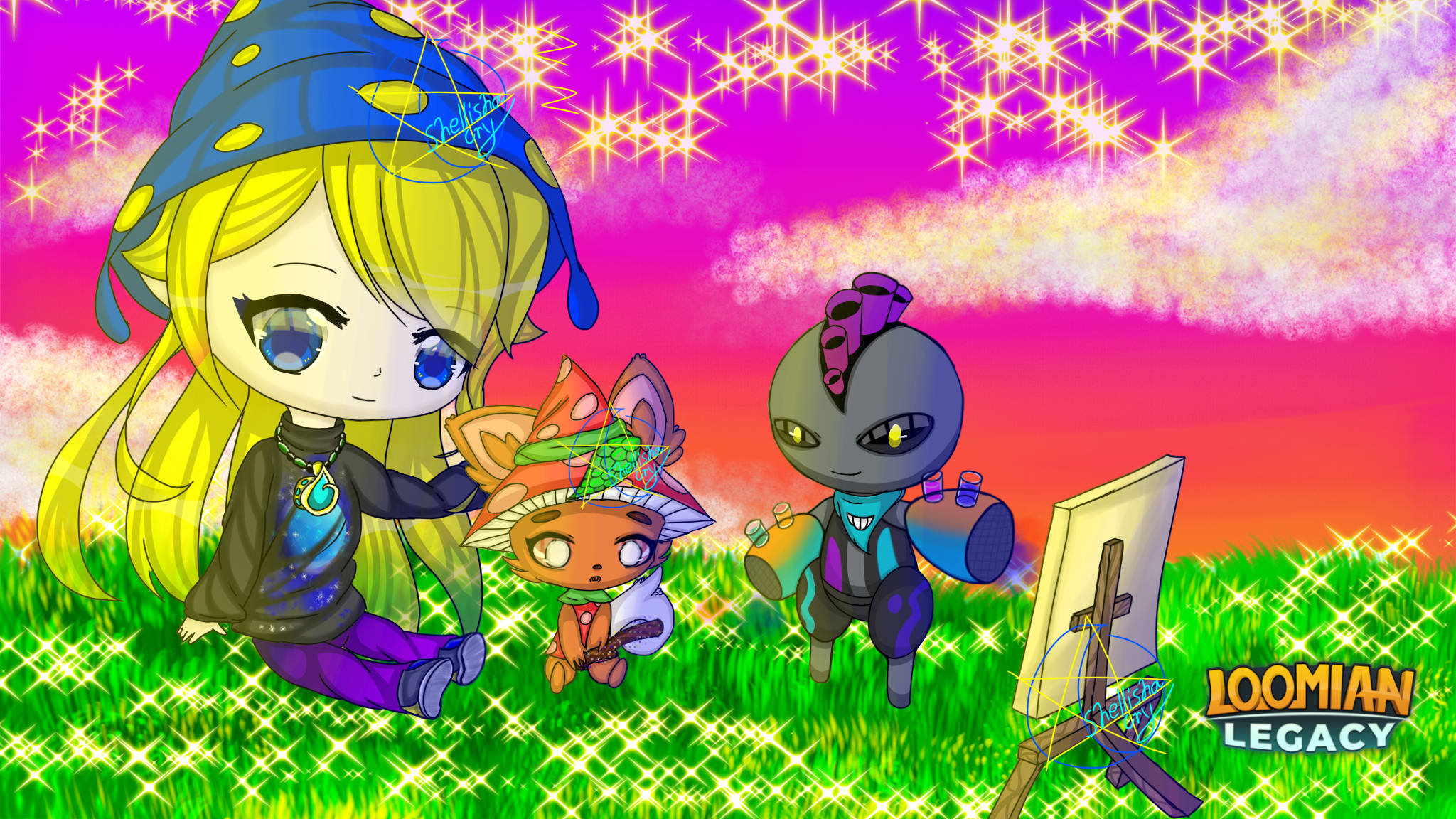 Loomian Legacy, chibi-style, fantasy characters, Full HD Desktop Wallpaper