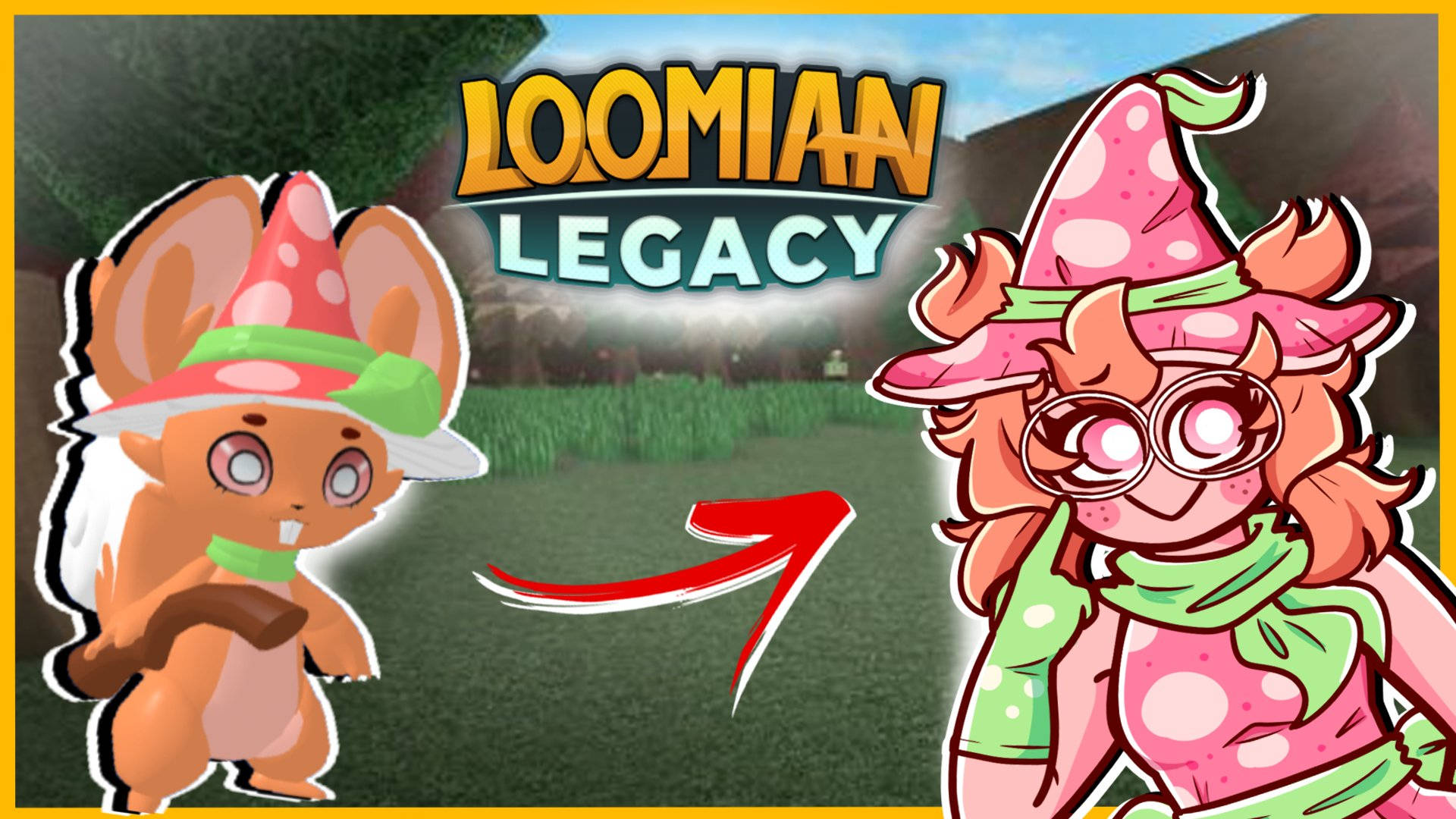 Loomian Legacy, cute creatures, cartoon mouse, Full HD Desktop Wallpaper