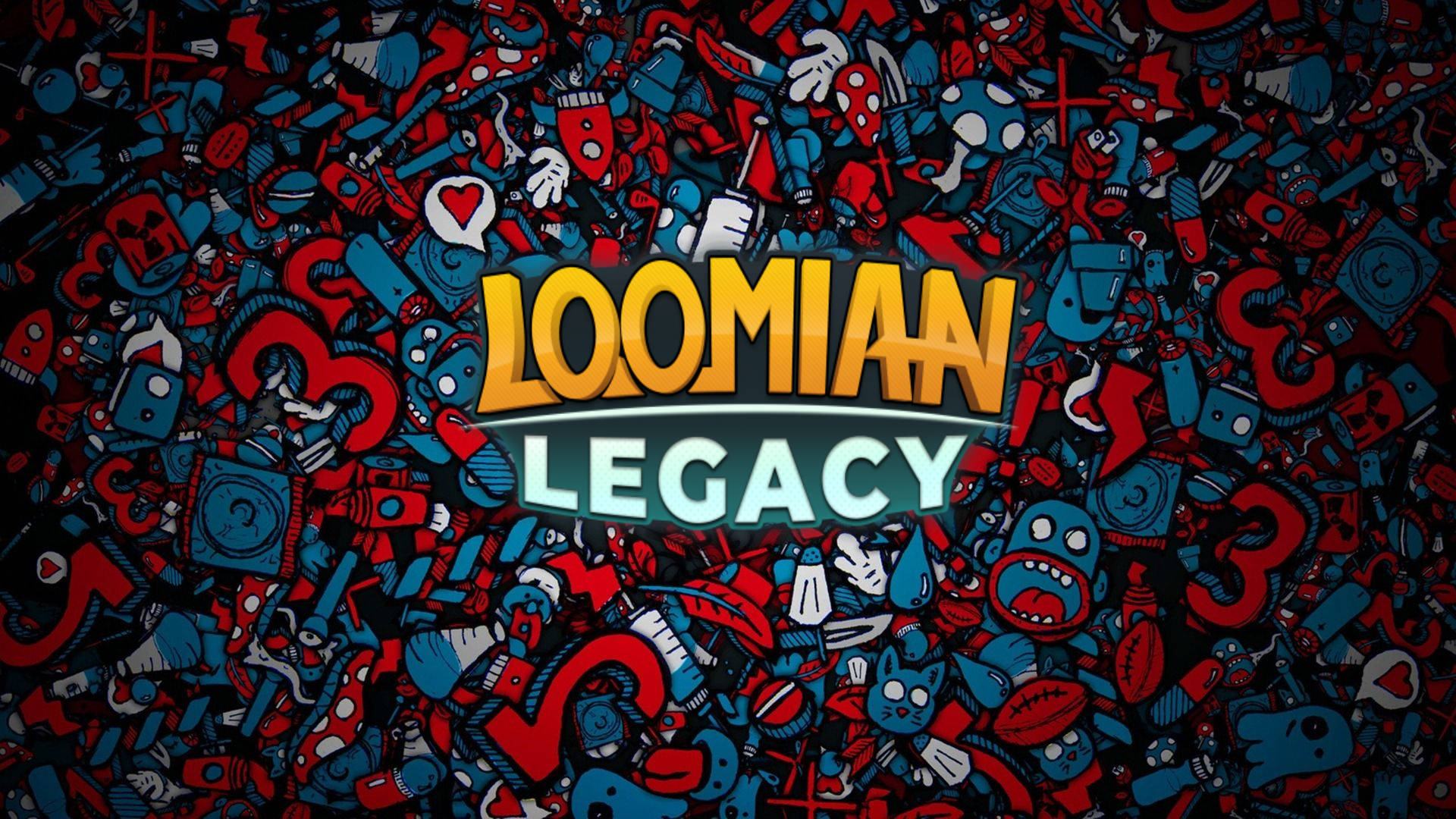 Loomian Legacy, red and blue cartoon characters, bold yellow and teal, Full HD Desktop Wallpaper
