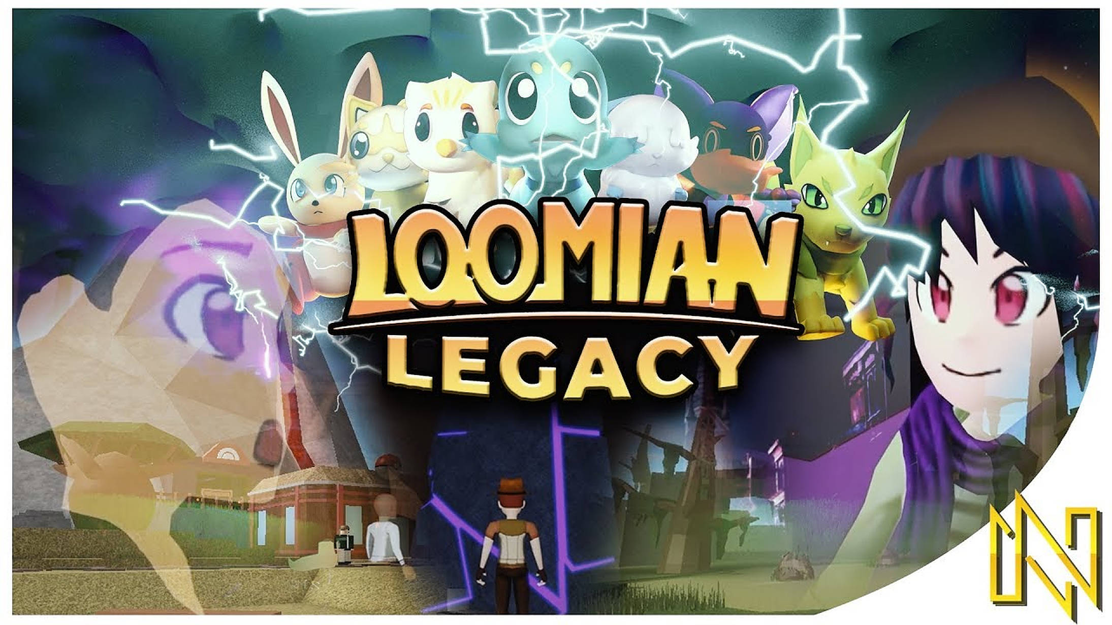 Loomian Legacy, anime-style characters, creatures, Full HD Desktop Wallpaper