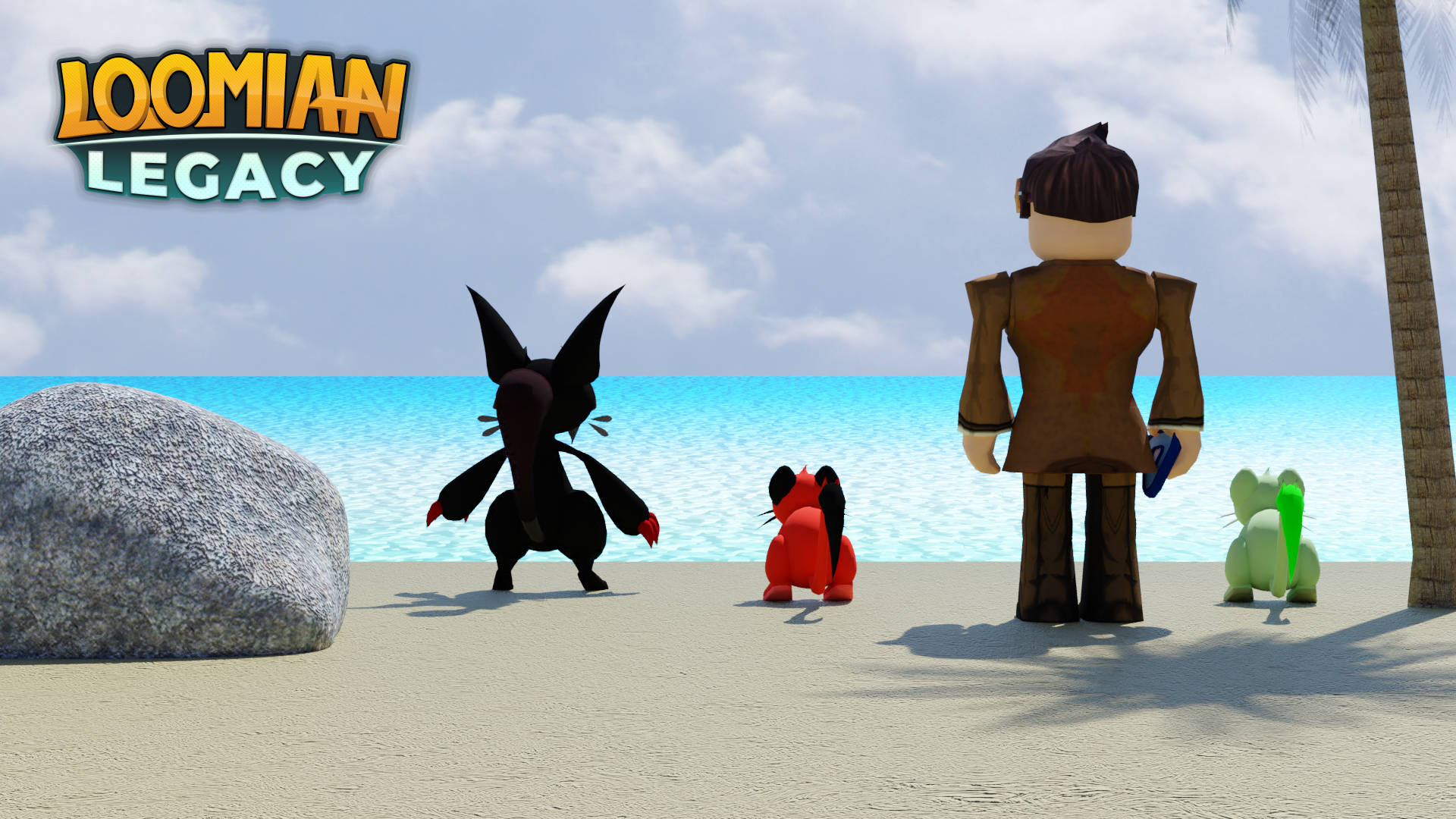 Loomian Legacy, beach, turquoise ocean, Full HD Desktop Wallpaper