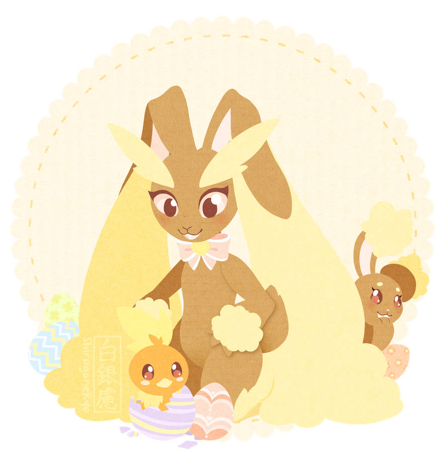 Lopunny, bow, chick, SD Phone Wallpaper
