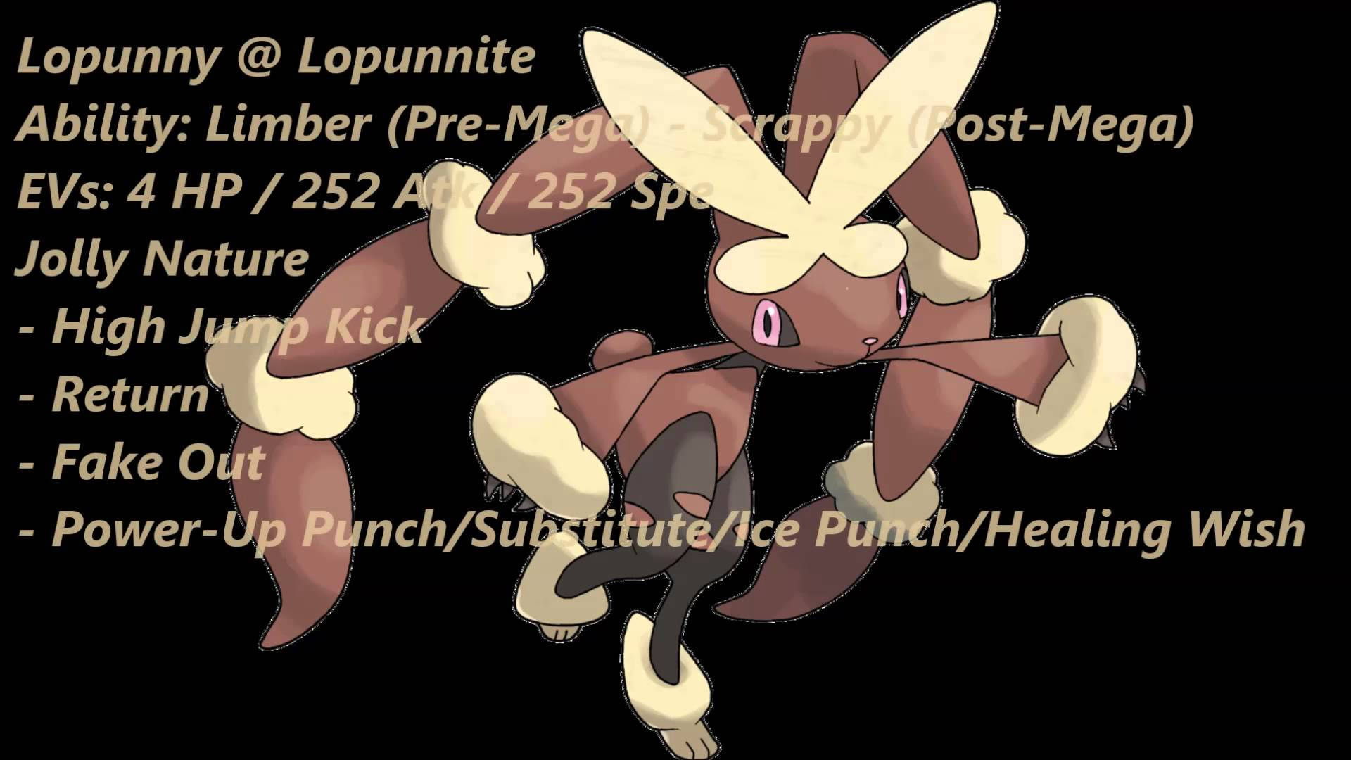 Lopunny, anime-style, mid-leap, Full HD Desktop Wallpaper
