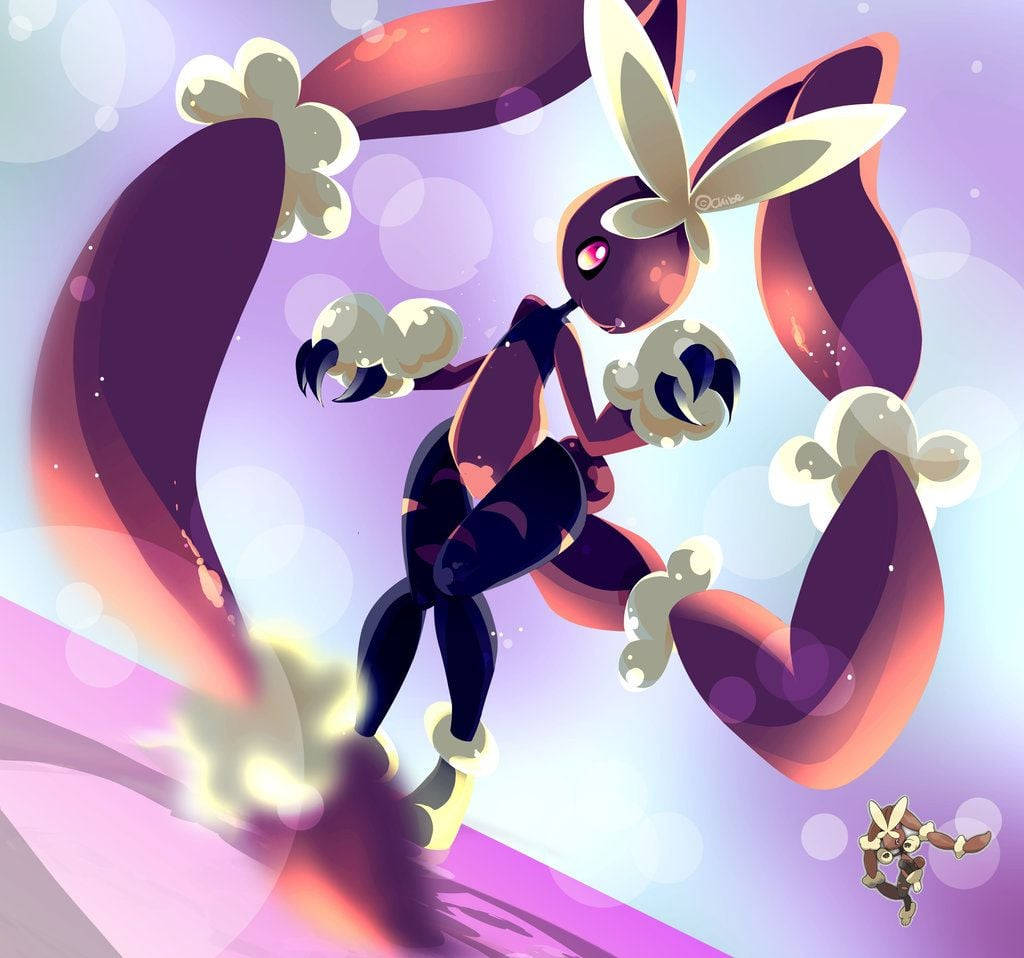 Shiny Lopunny, anime rabbit-like creature, long flowing tails, SD Desktop Wallpaper