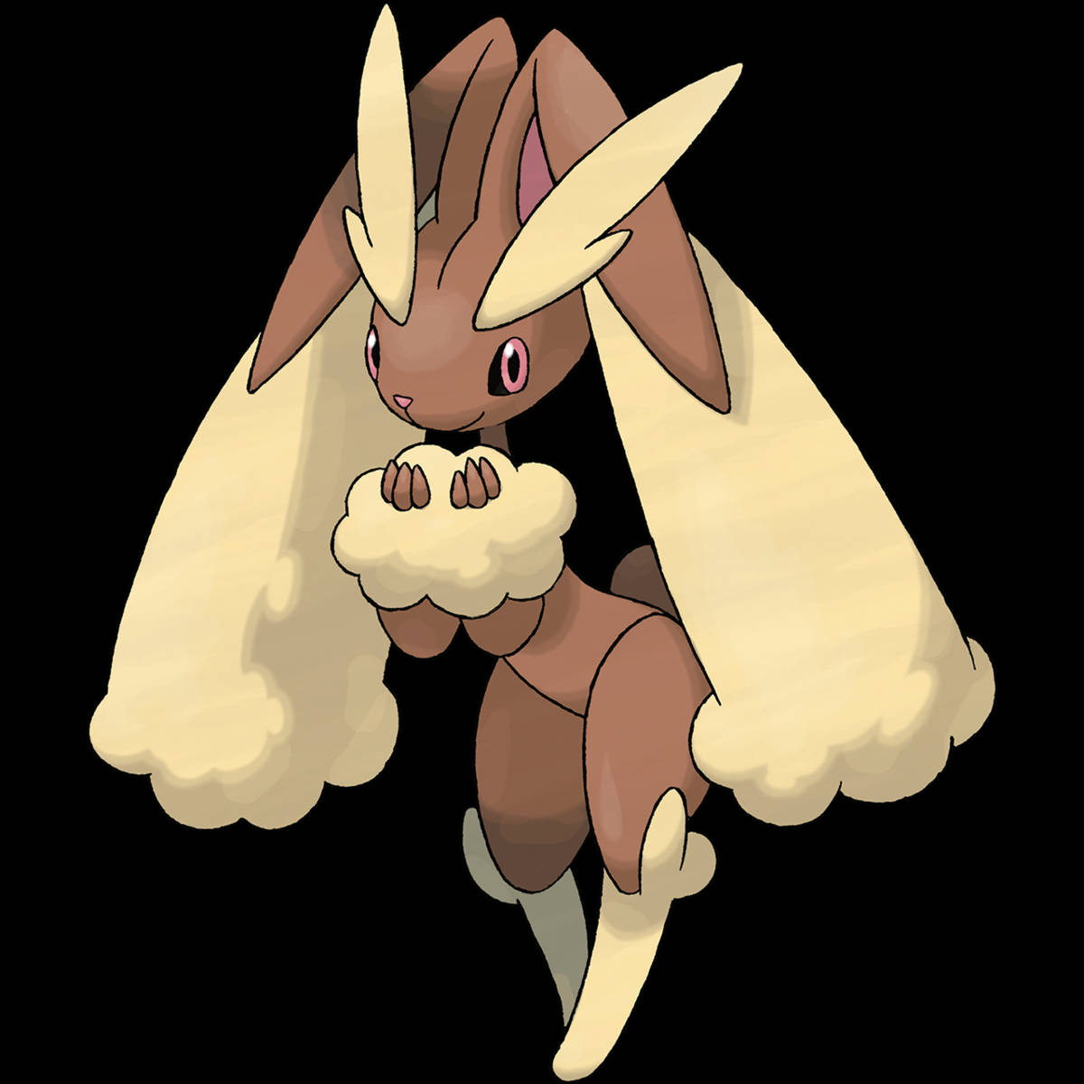 Lopunny, fluffy brown and cream-colored, long ears, SD Desktop Wallpaper