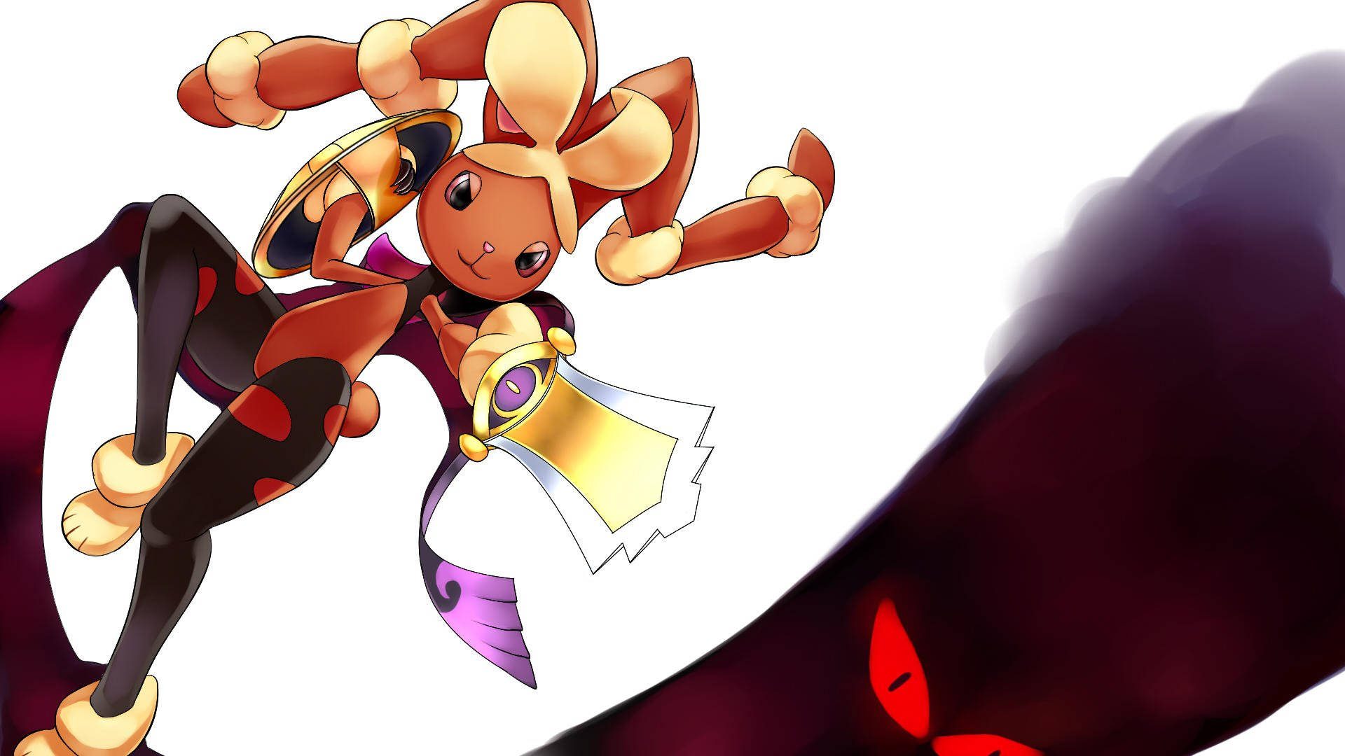 Lopunny, orange bow, gold accessories, Full HD Desktop Wallpaper