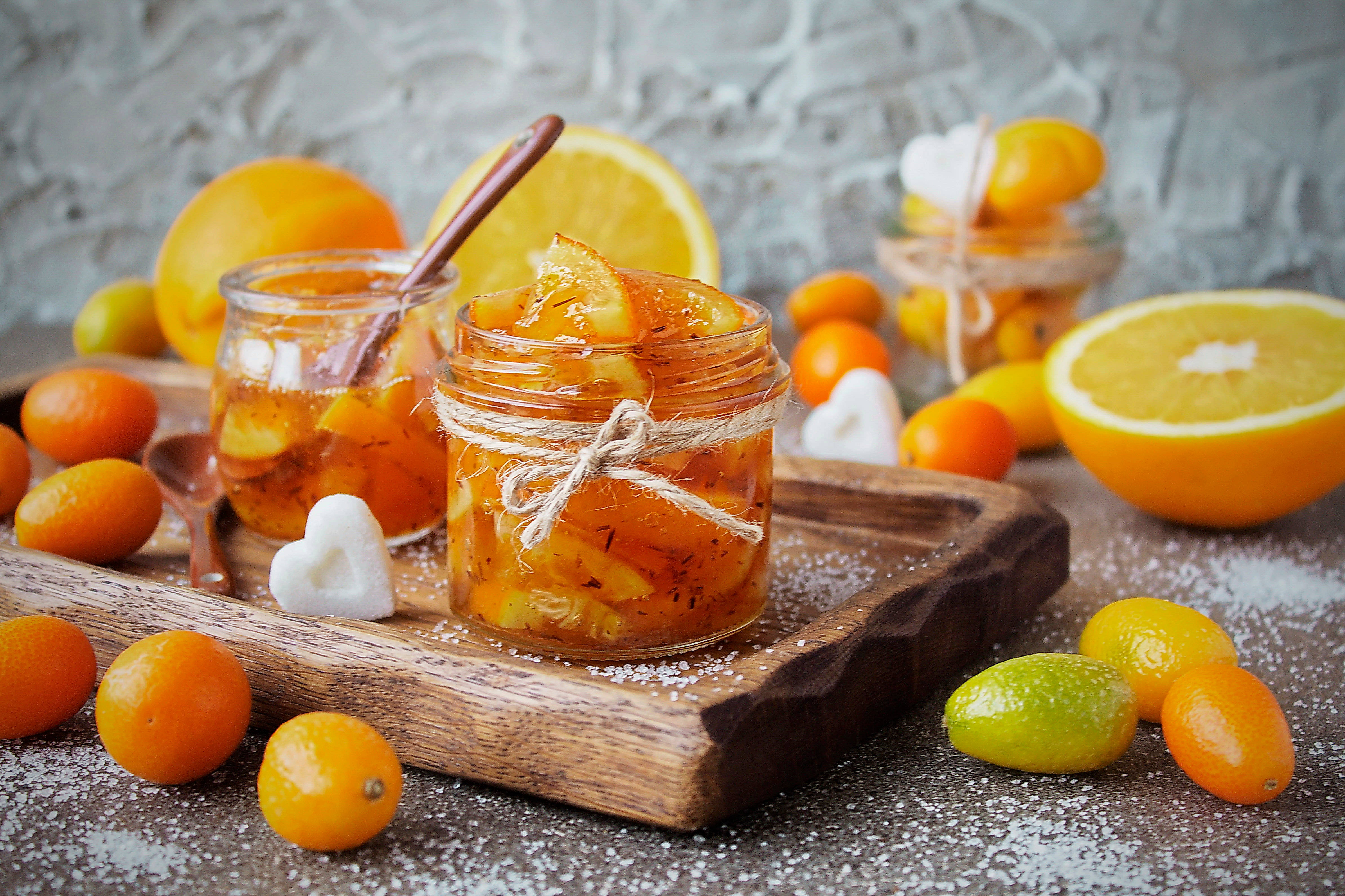 Greek Style Loquat Preserves, vibrant orange, candied fruit, 4K Desktop Wallpaper