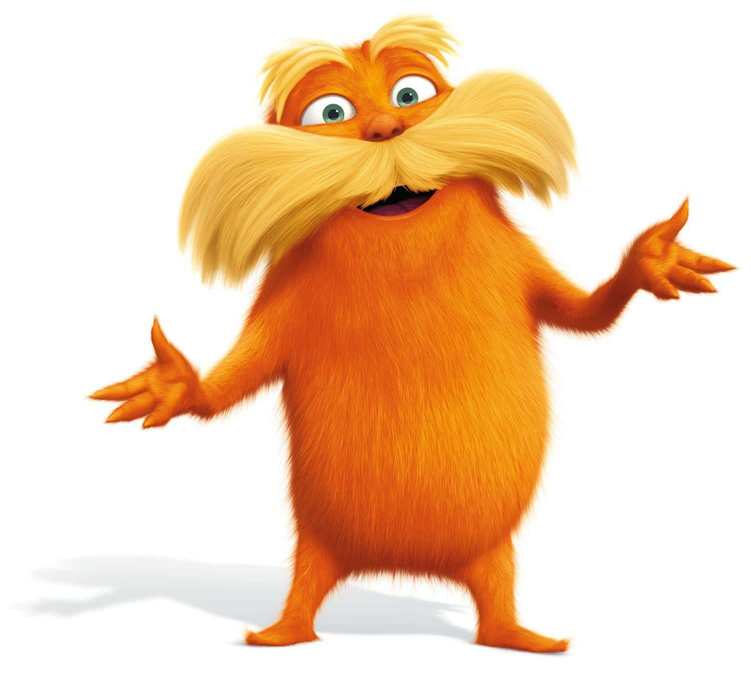 Lorax, orange furry creature, giant yellow mustache, HD Desktop Wallpaper
