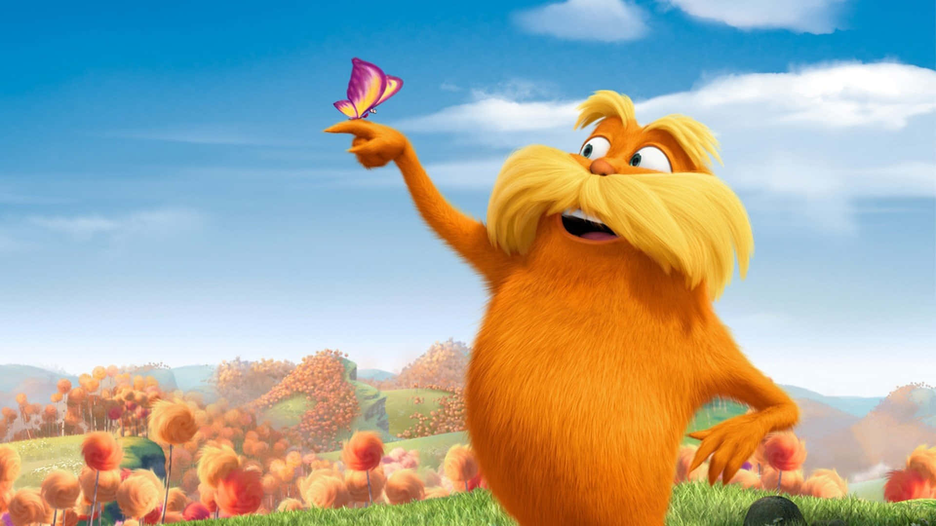 Lorax, butterfly, orange, Full HD Desktop Wallpaper