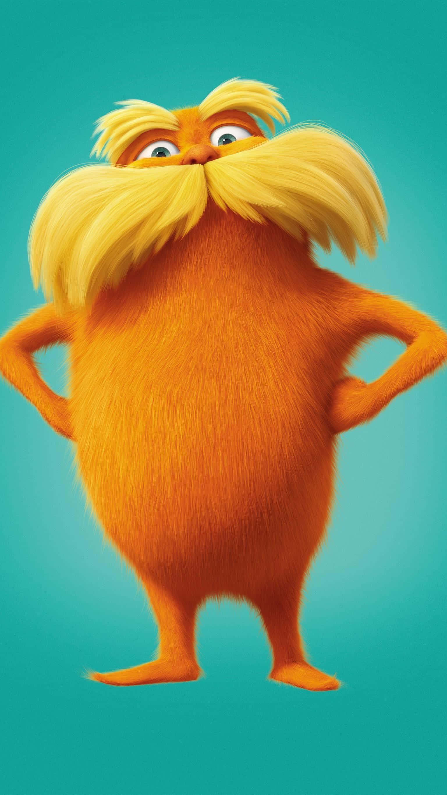 Lorax, orange, yellow mustache, 2K Phone Wallpaper