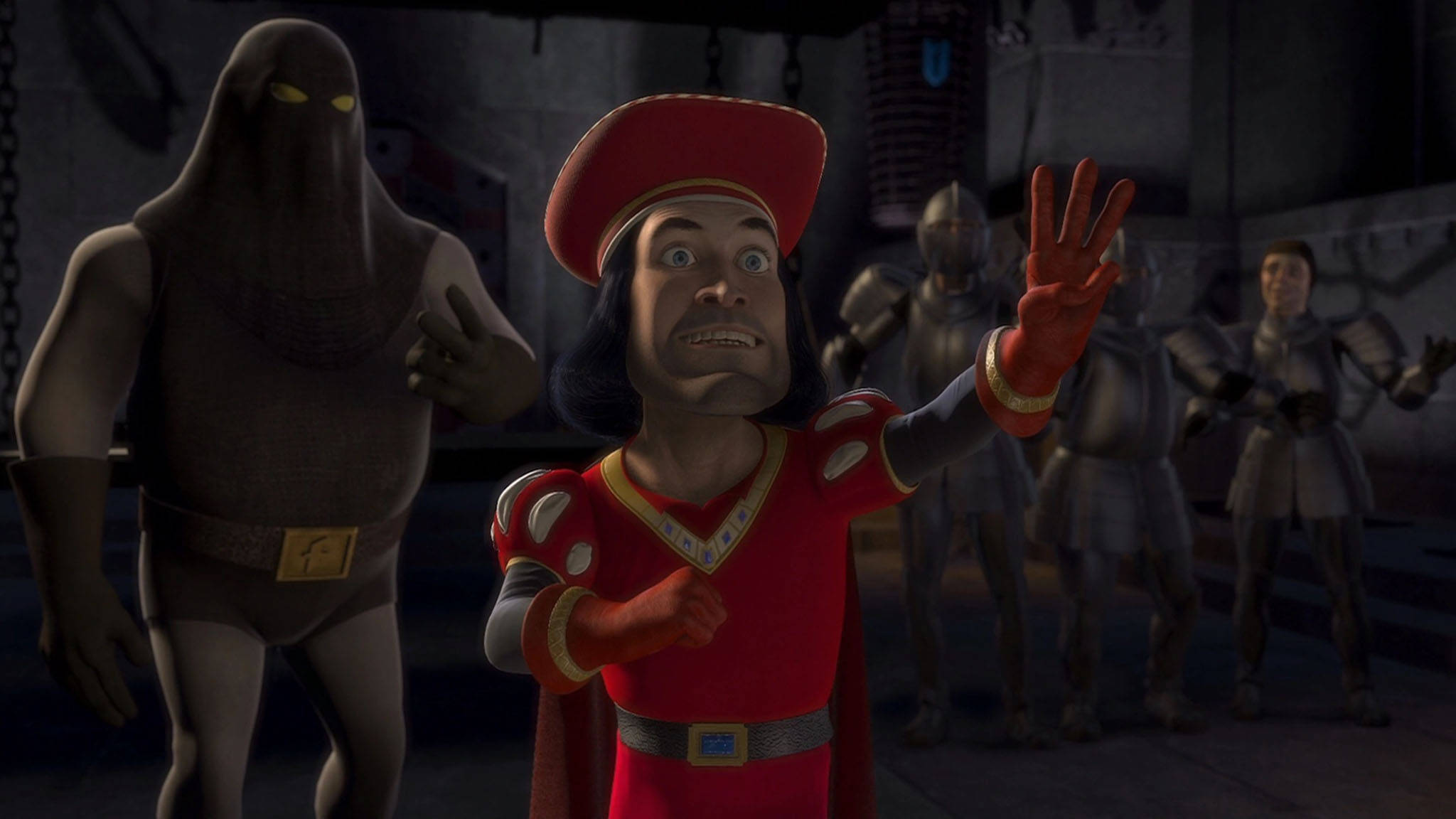 Lord Farquaad, red outfit, hat, Full HD Desktop Wallpaper