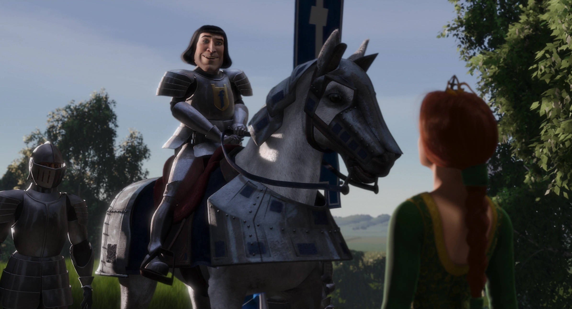 Lord Farquaad, horse, knight in full armor, Full HD Desktop Wallpaper