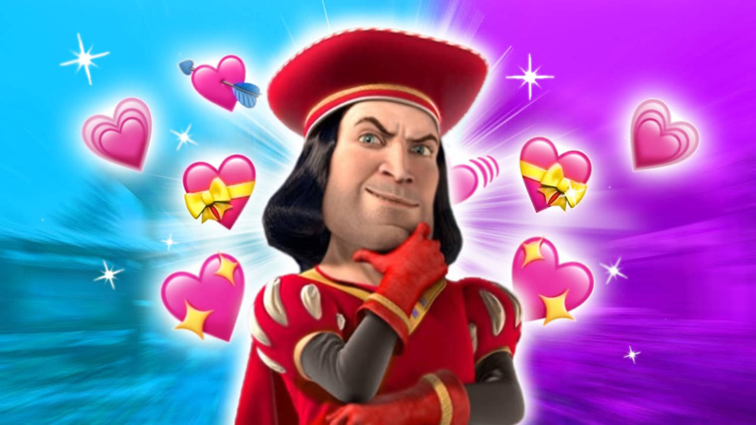 Lord Farquaad, red attire, mischievous grin, HD Desktop Wallpaper
