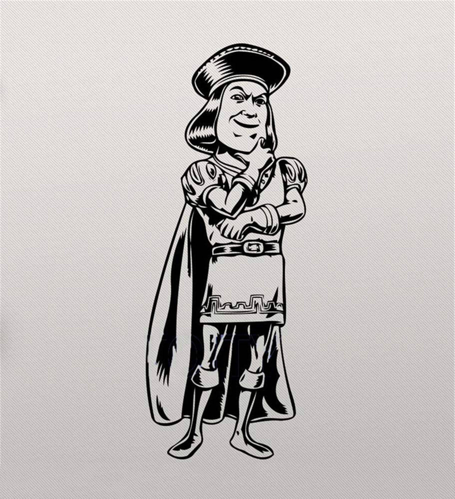 Lord Farquaad, black and white, cartoon illustration, HD Phone Wallpaper