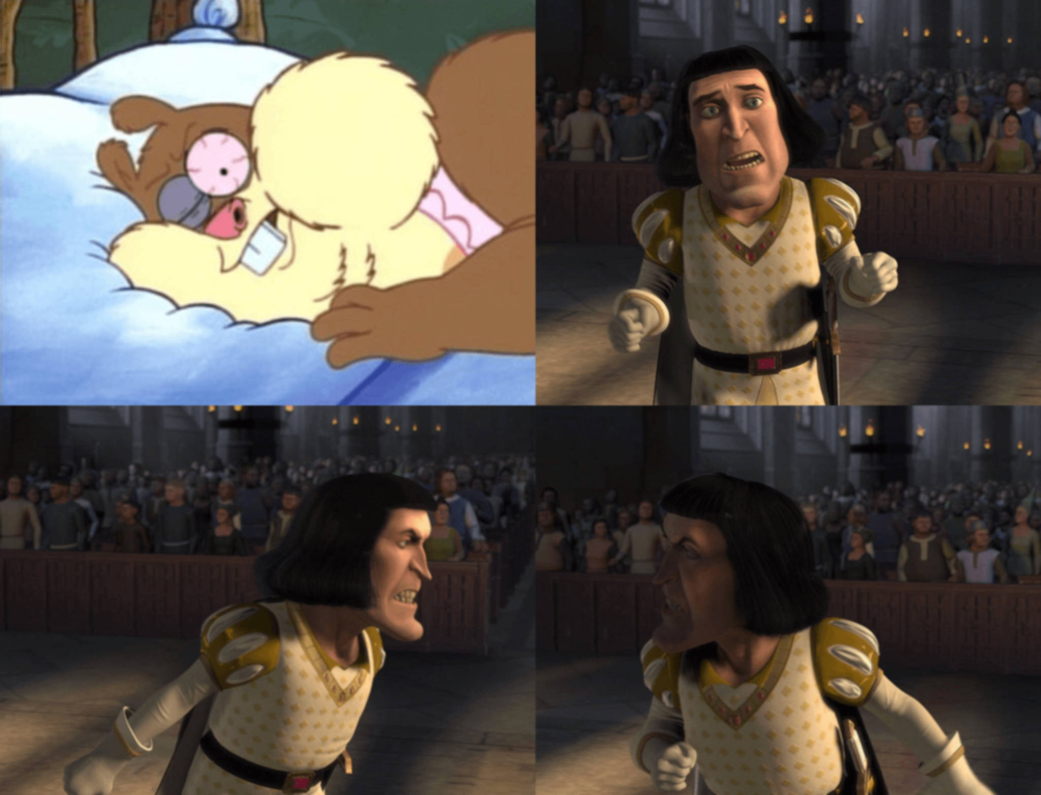 Lord Farquaad, cartoon bear, 3D animated knight, Full HD Desktop Wallpaper