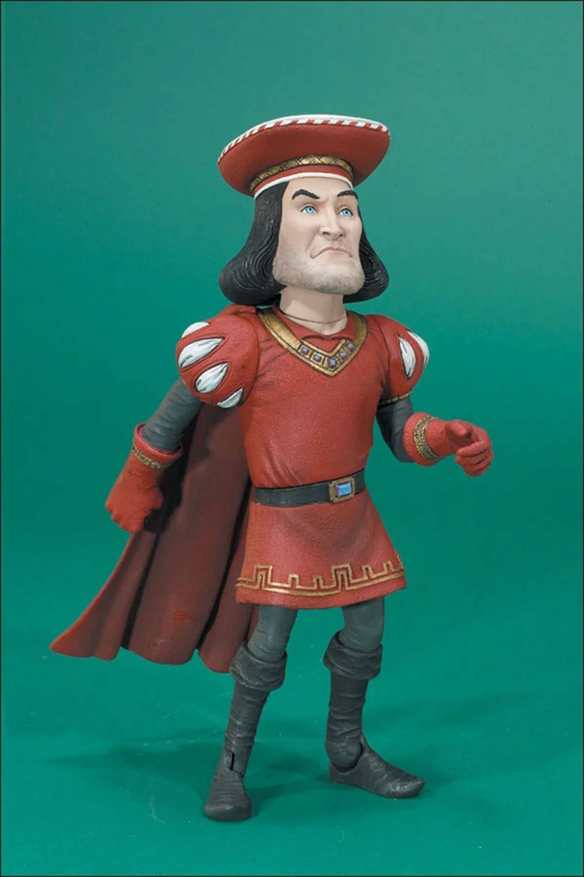 Lord Farquaad, red and gold armor, medieval-style character, 2K Phone Wallpaper