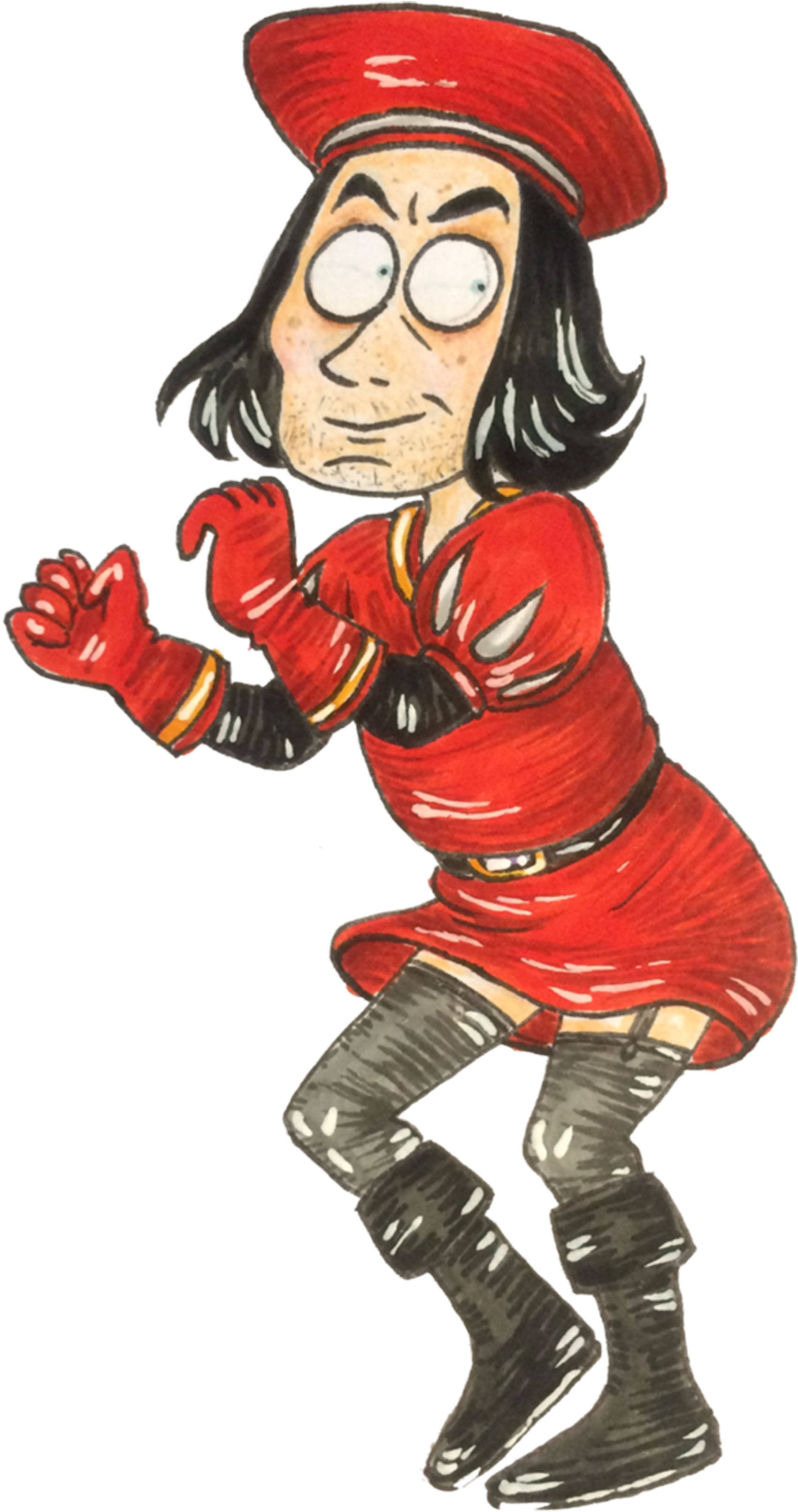 Lord Farquaad, red outfit, beret, 2K Phone Wallpaper