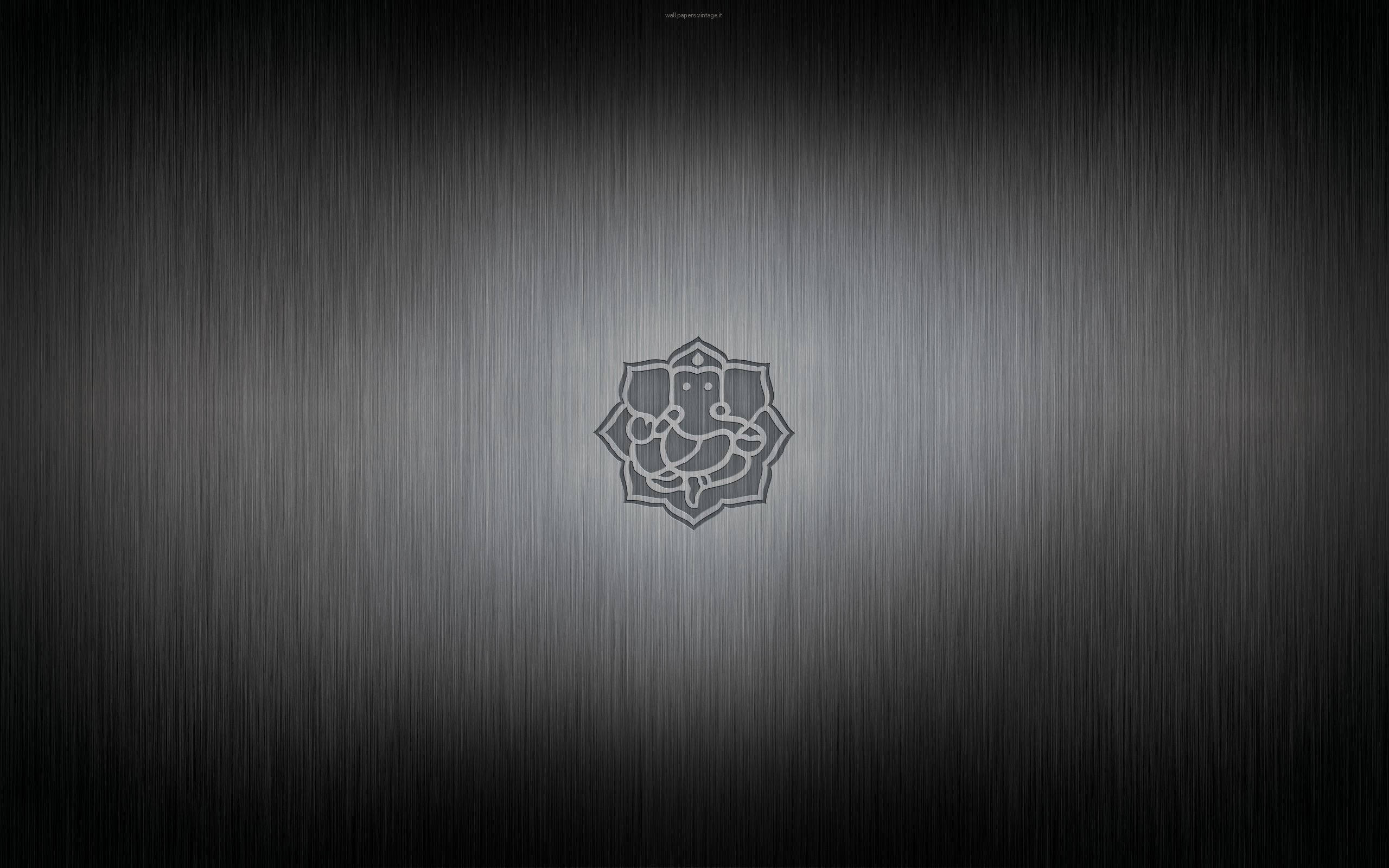 minimalist, metallic logo, Ganesha, 2K Desktop Wallpaper