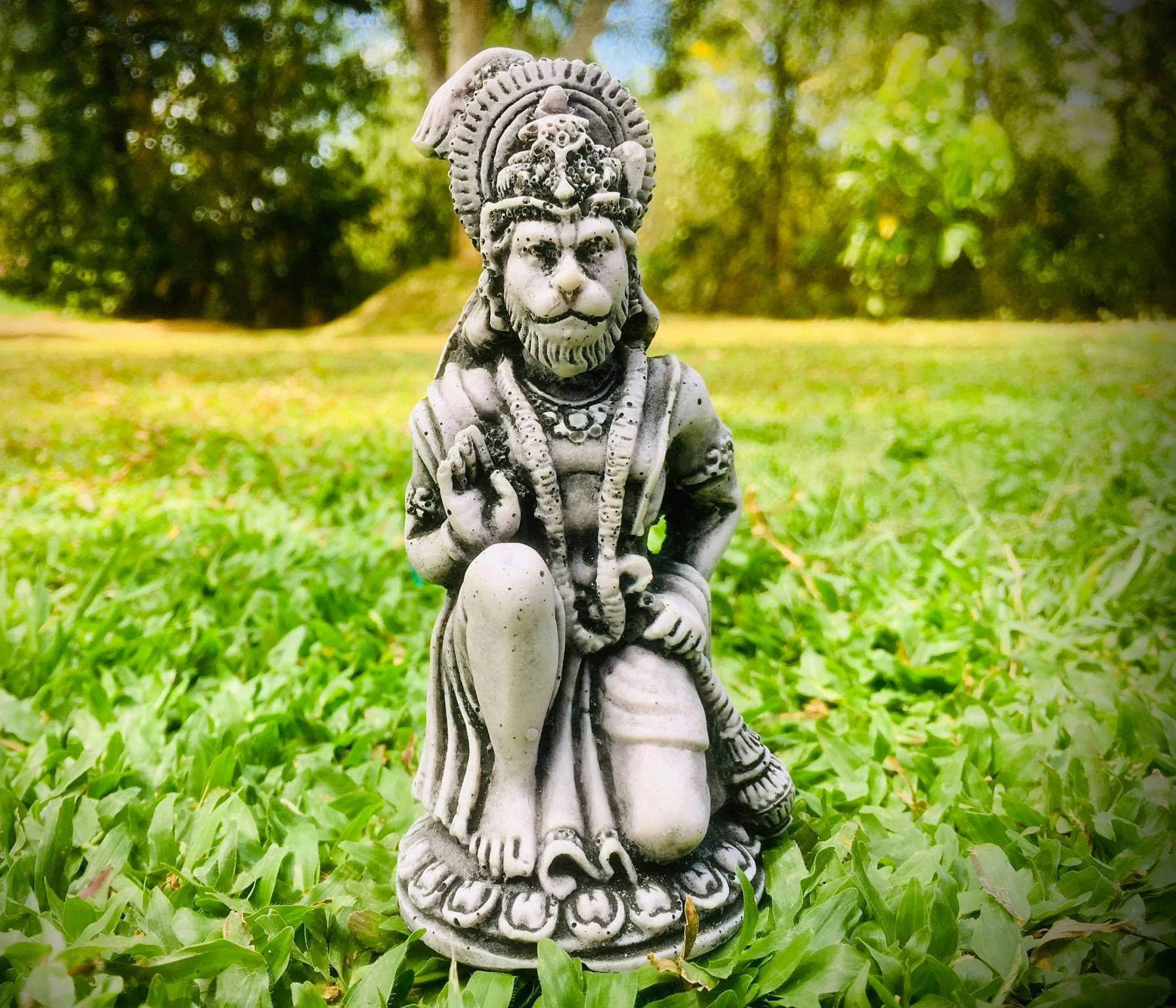 Lord Hanuman 3d, gray stone statue, Hanuman, HD Desktop Wallpaper