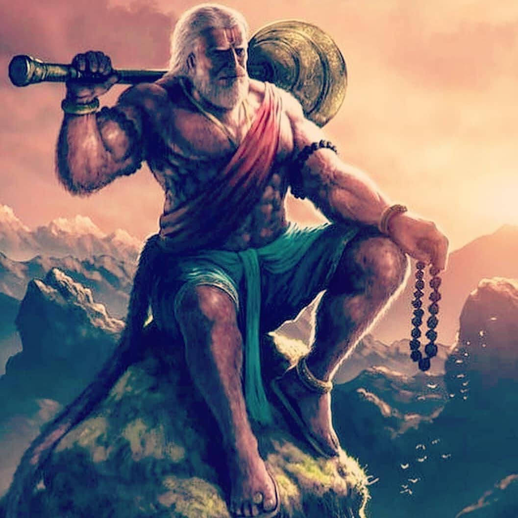 Lord Hanuman, 3D human form, mace, SD Desktop Wallpaper