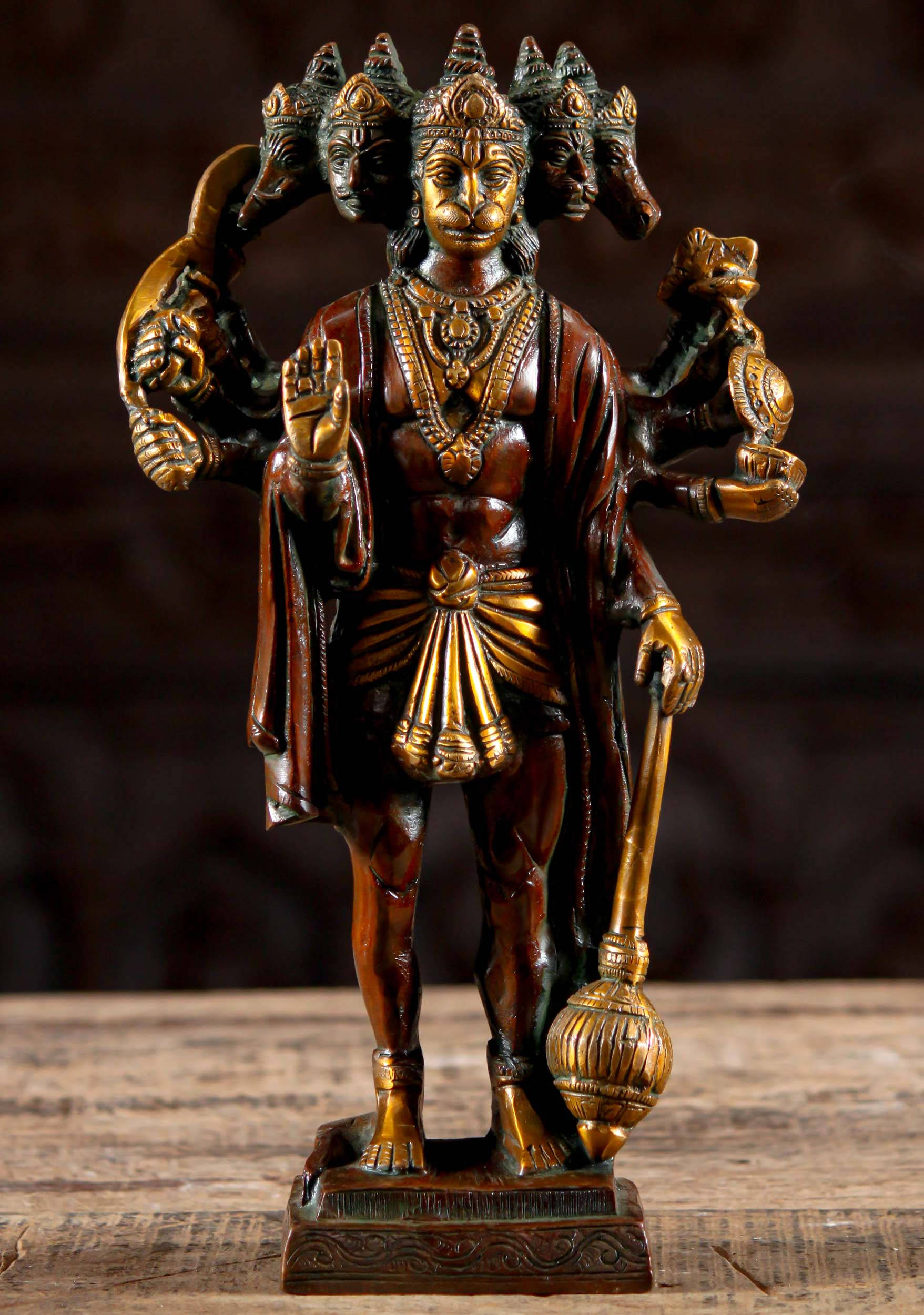 Lord Hanuman, 3D figure, wooden and gold statue, Full HD Phone Wallpaper