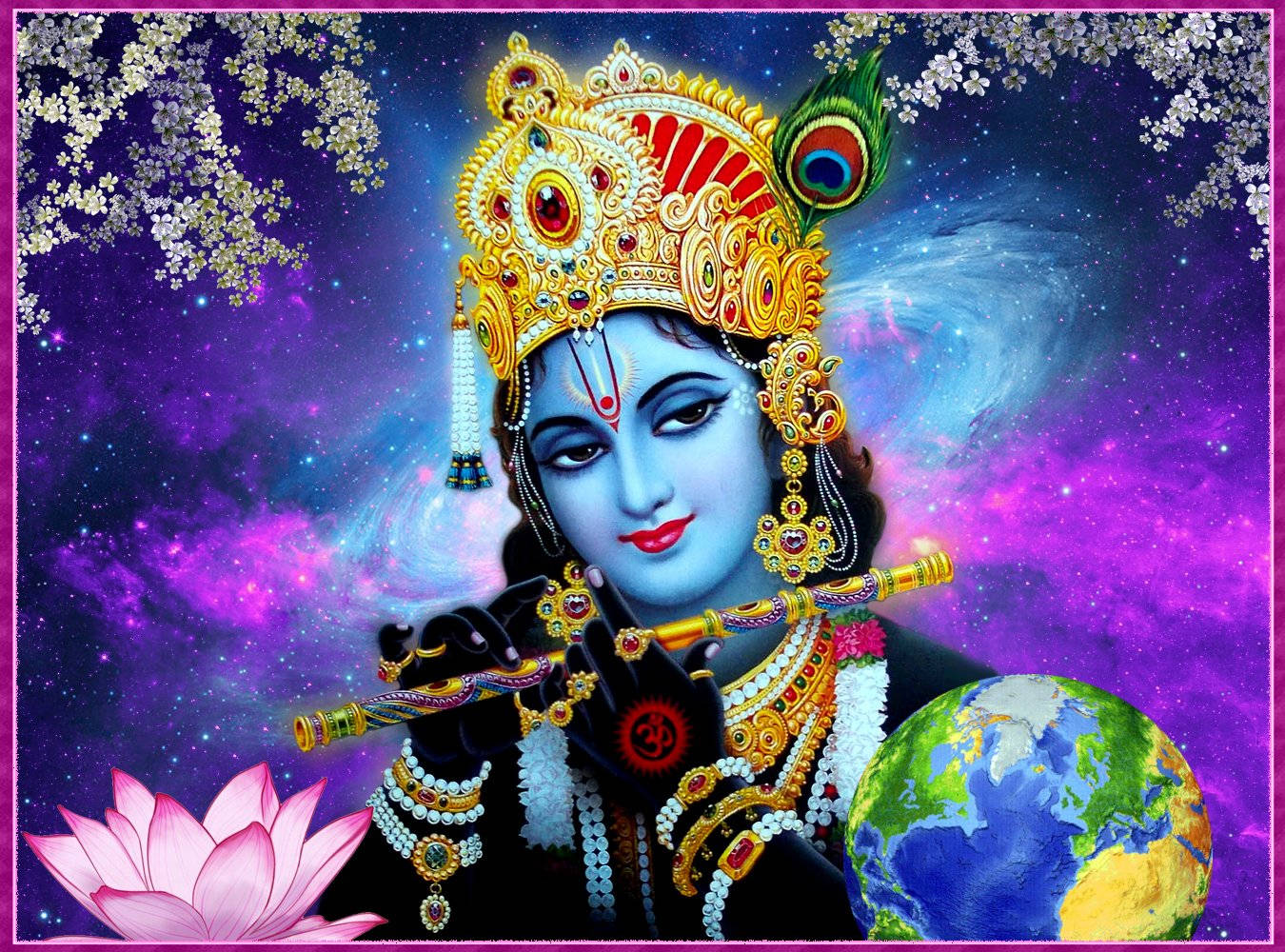Galaxy Lord Krishna 3D, Krishna, blue-skinned, HD Desktop Wallpaper