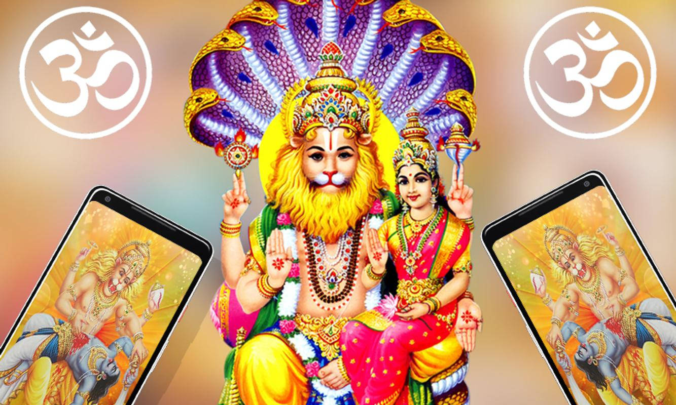 Lord Lakshmi Narasimha, lion-headed deity, goddess, HD Desktop Wallpaper