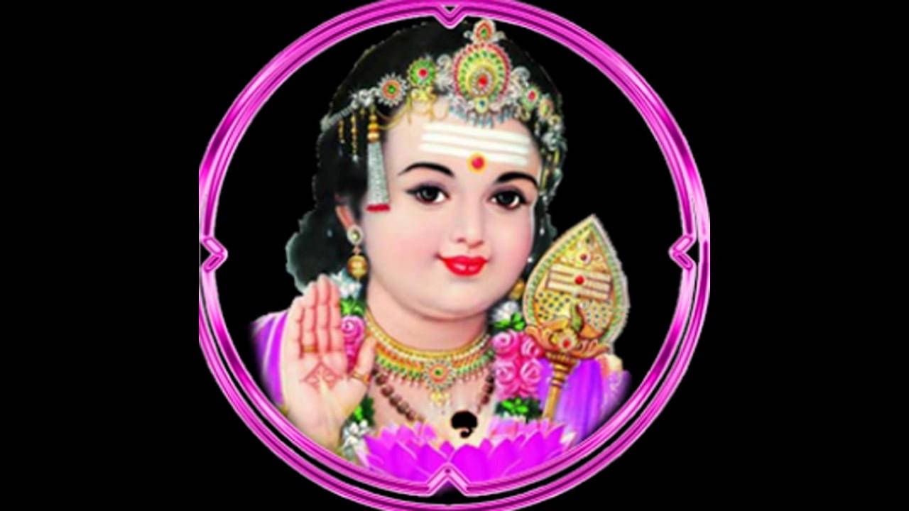 Lord Murugan, pink lotus base, glowing pink circles, HD Desktop Wallpaper