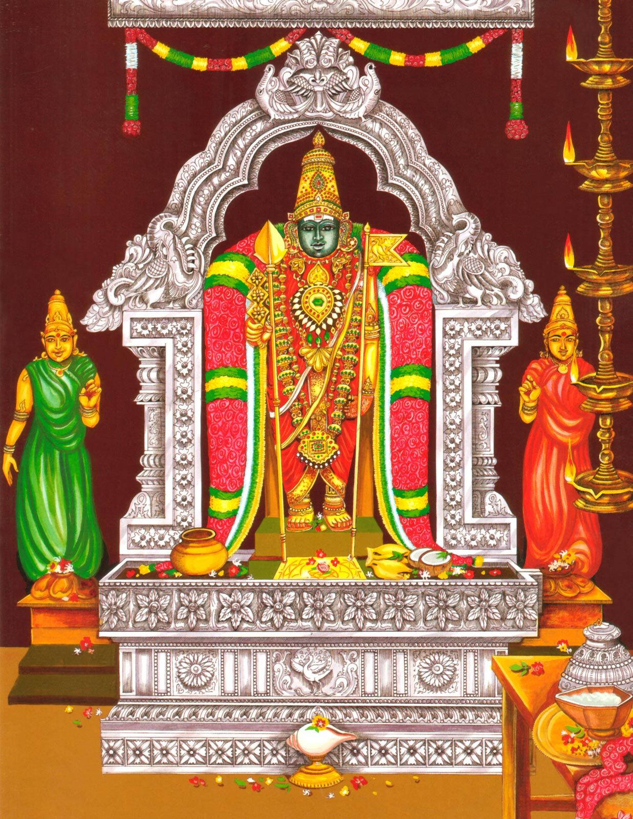 Lord Murugan, silver ark, green skin, HD Phone Wallpaper