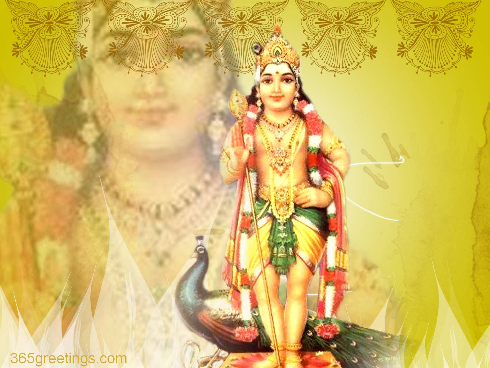 Lord Murugan, gold jewelry, colorful garlands, HD Desktop Wallpaper