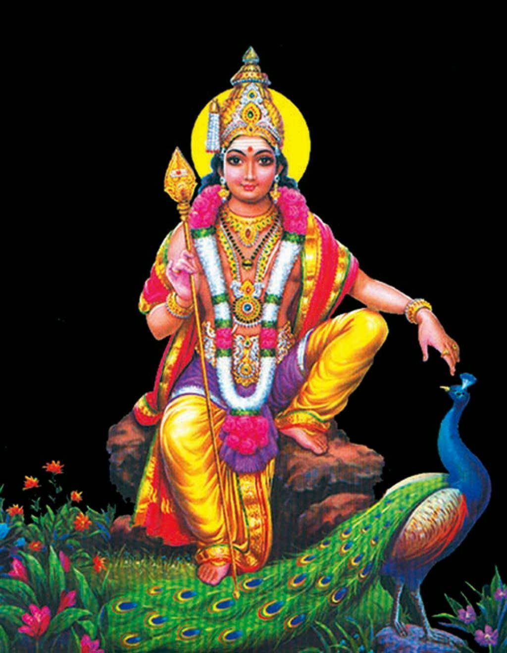 Lord Murugan, golden jewelry, colorful garments, HD Phone Wallpaper