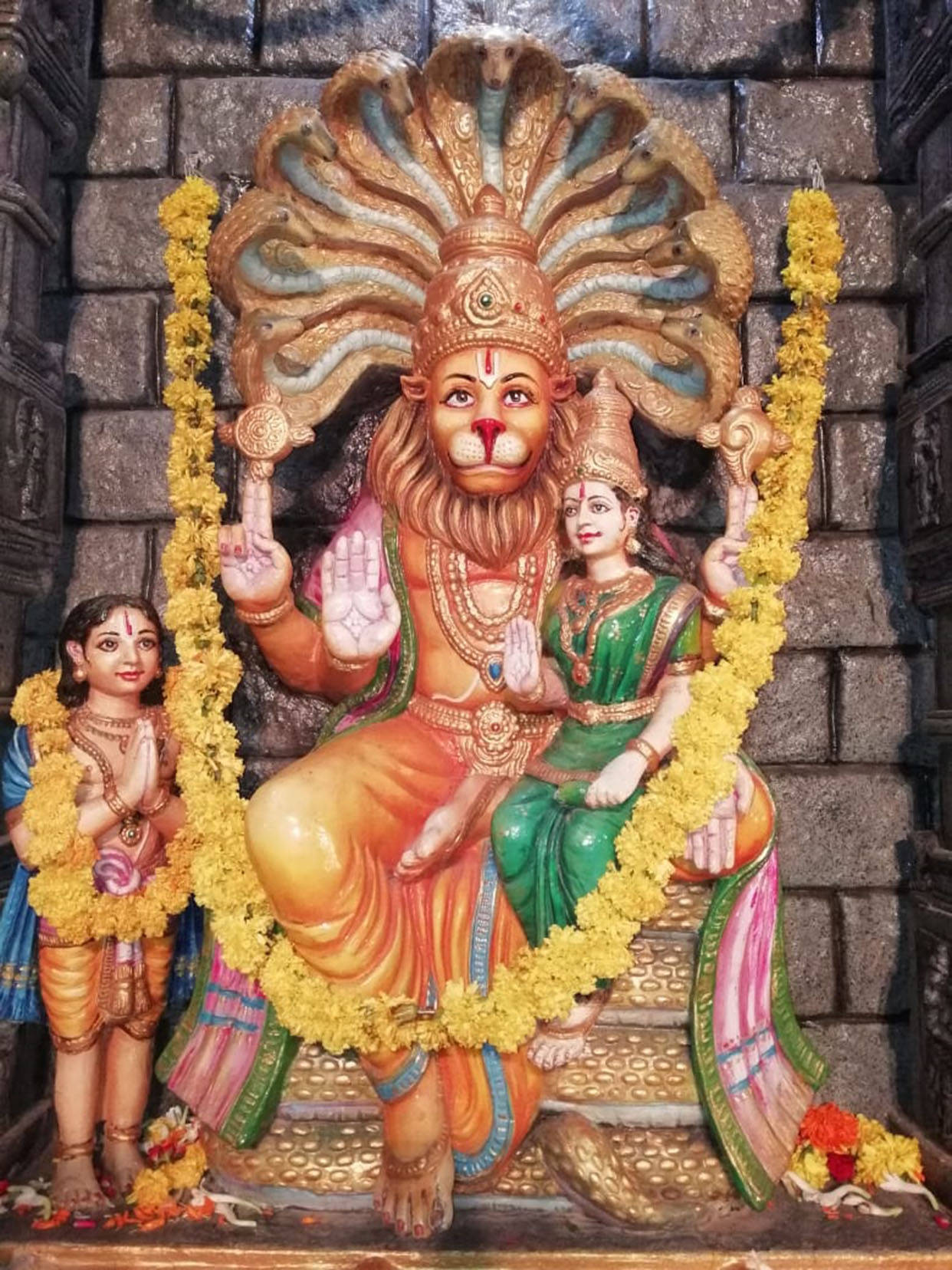 Lord Narasimha, lion head, human body, HD Phone Wallpaper