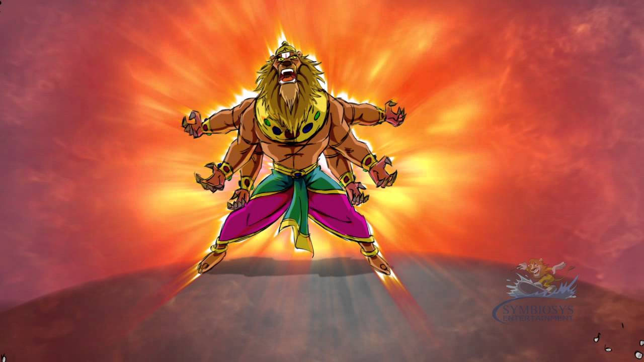 Lord Narasimha, six-armed, lion-headed, HD Desktop Wallpaper