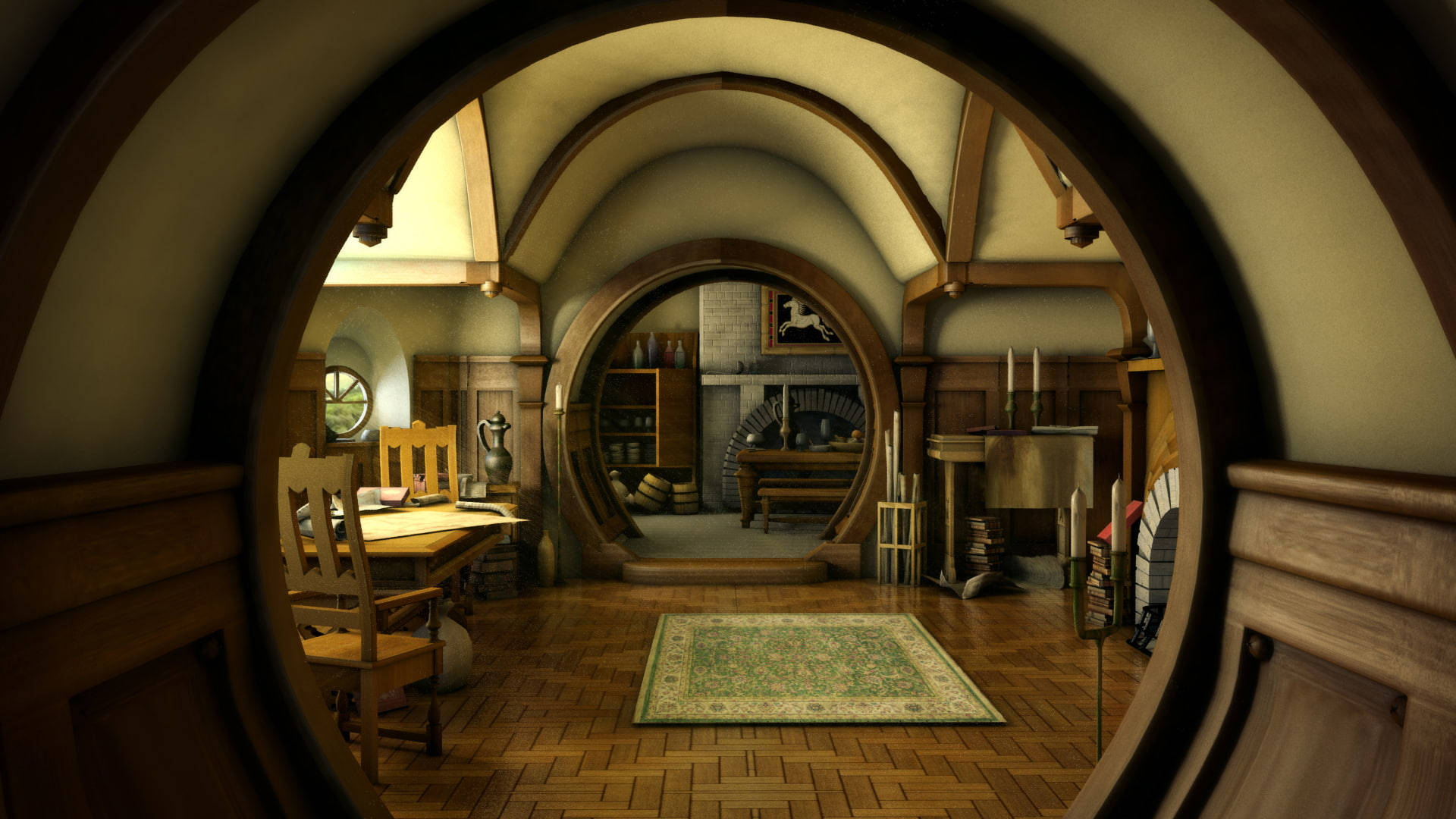 Lord Of The Rings, landscape, hobbit home, Full HD Desktop Wallpaper